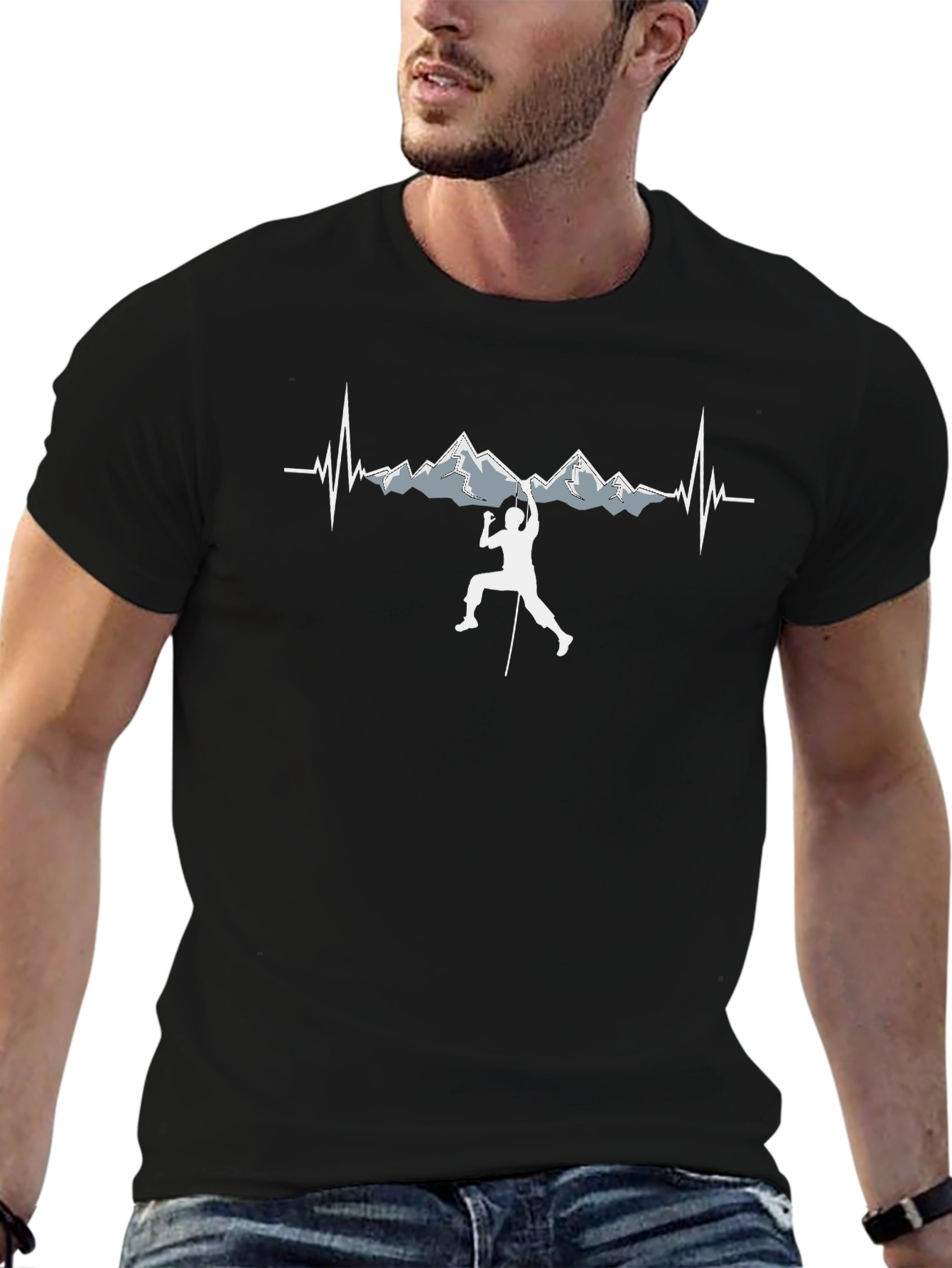 Mountain Climber Heartbeat T-Shirt