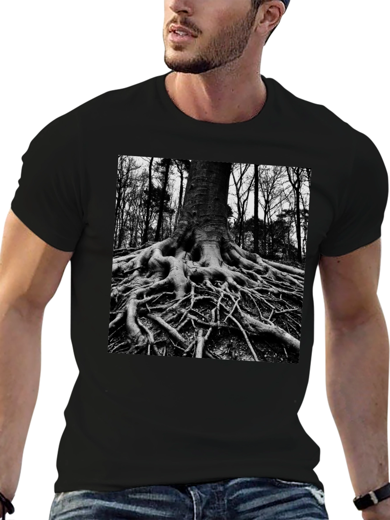Black Tree Roots Graphic Tee