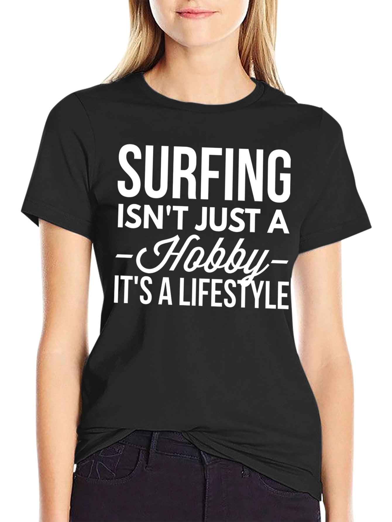 Surfing Lifestyle Tee | Black Graphic T-Shirt