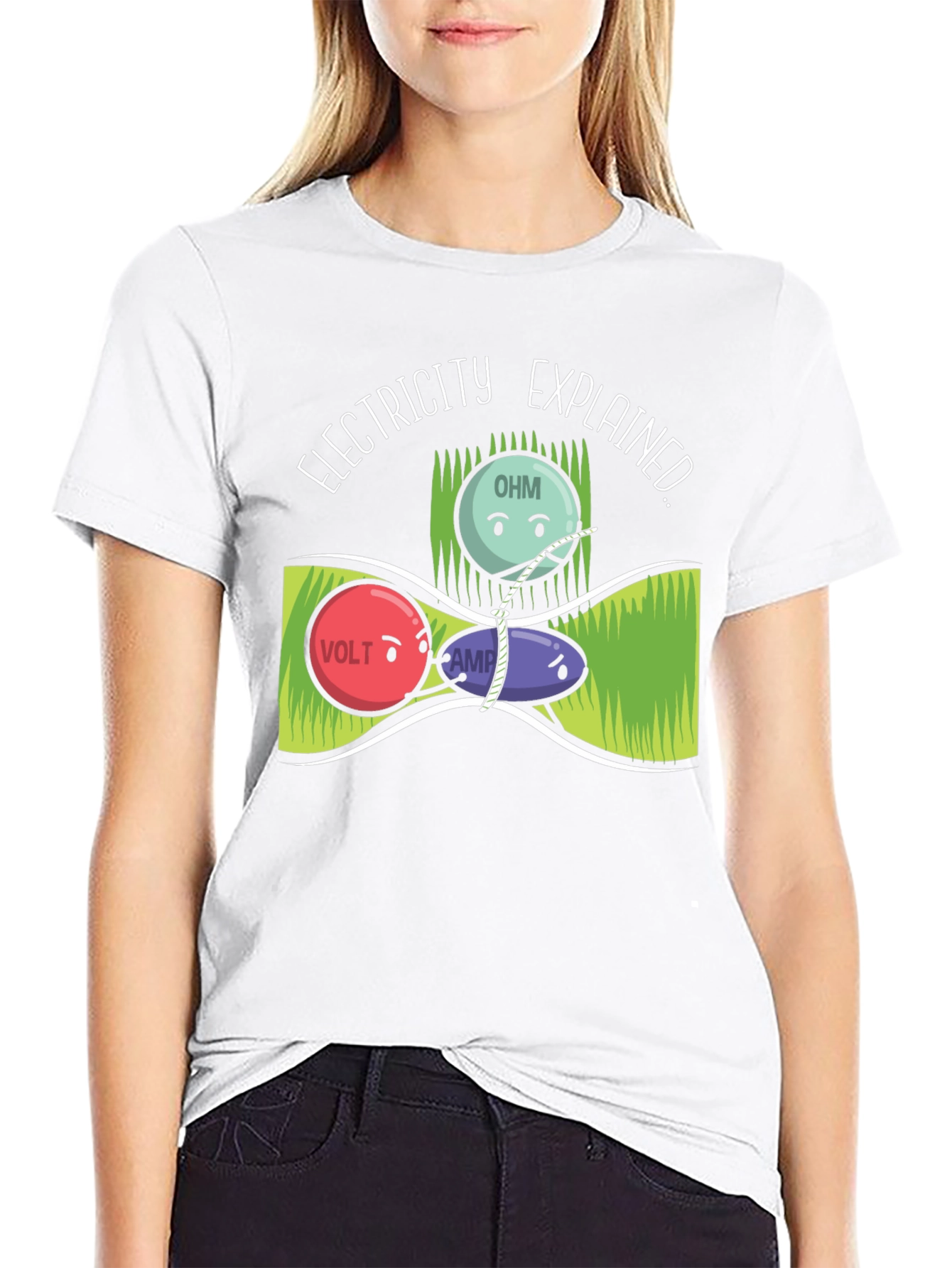 Electricity Explained T-Shirt Funny Science Geek Nerd Tee