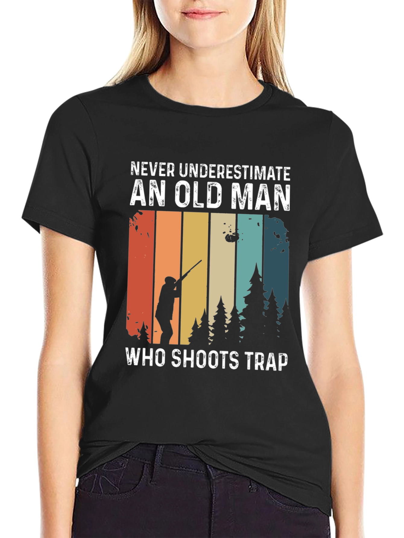 Never Underestimate Old Man Trap Shooting T-Shirt