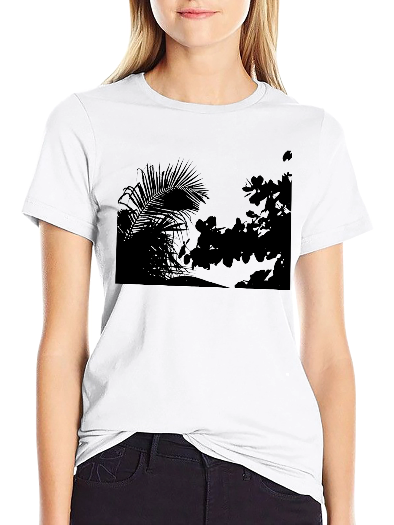 Silhouette Palms Tee - Modern Graphic Print T-Shirt