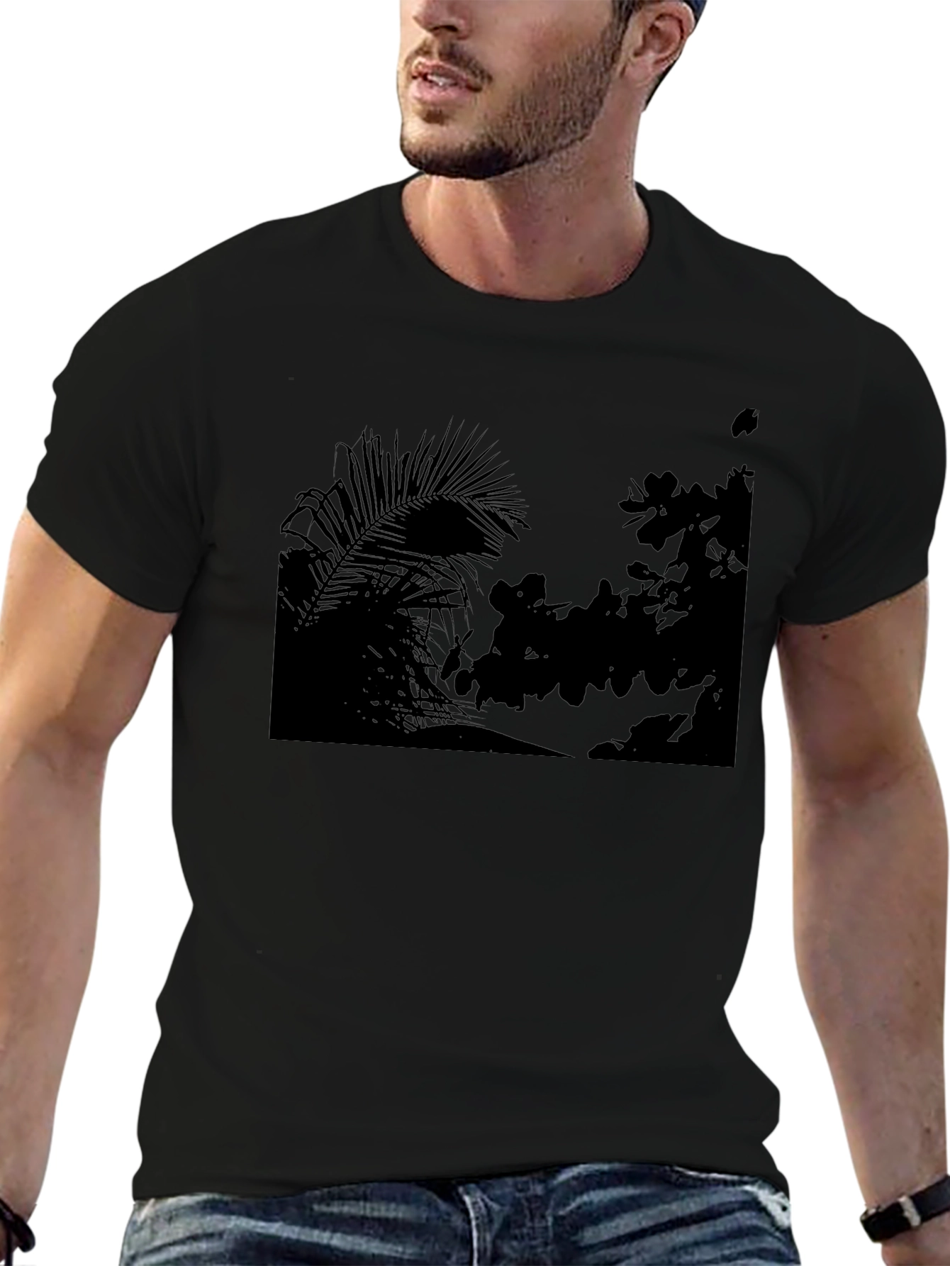 Silhouette Palms Tee - Modern Graphic Print T-Shirt