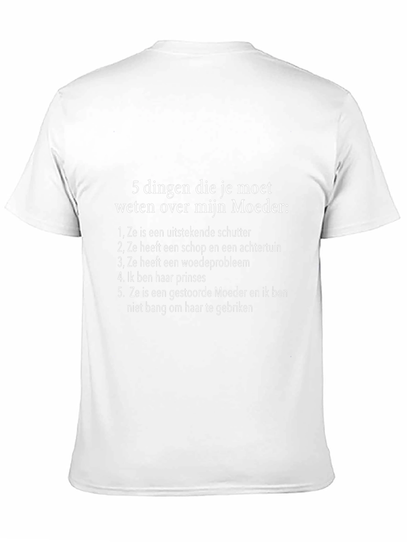 Funny 5 Things About My Mother T-Shirt