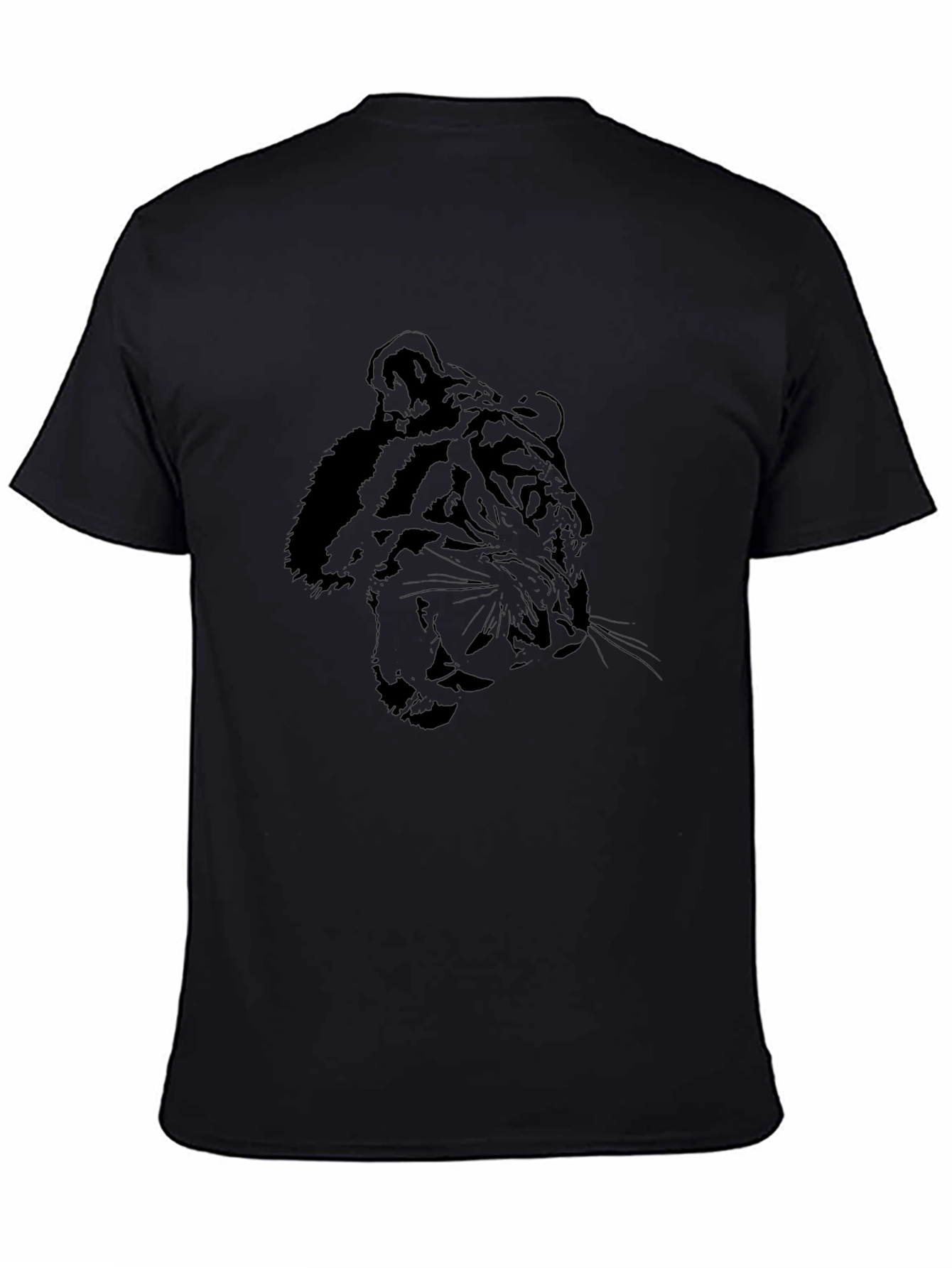 Tiger Graphic Black Tee - Stylish Mens T-Shirt