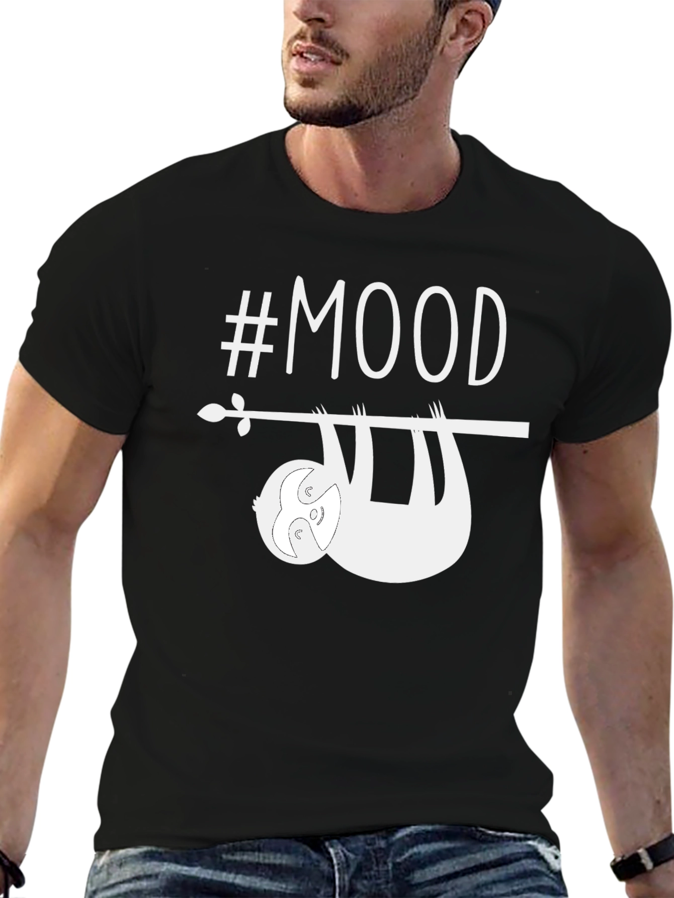 #Mood Sloth Graphic Tee - Relaxed Comfort