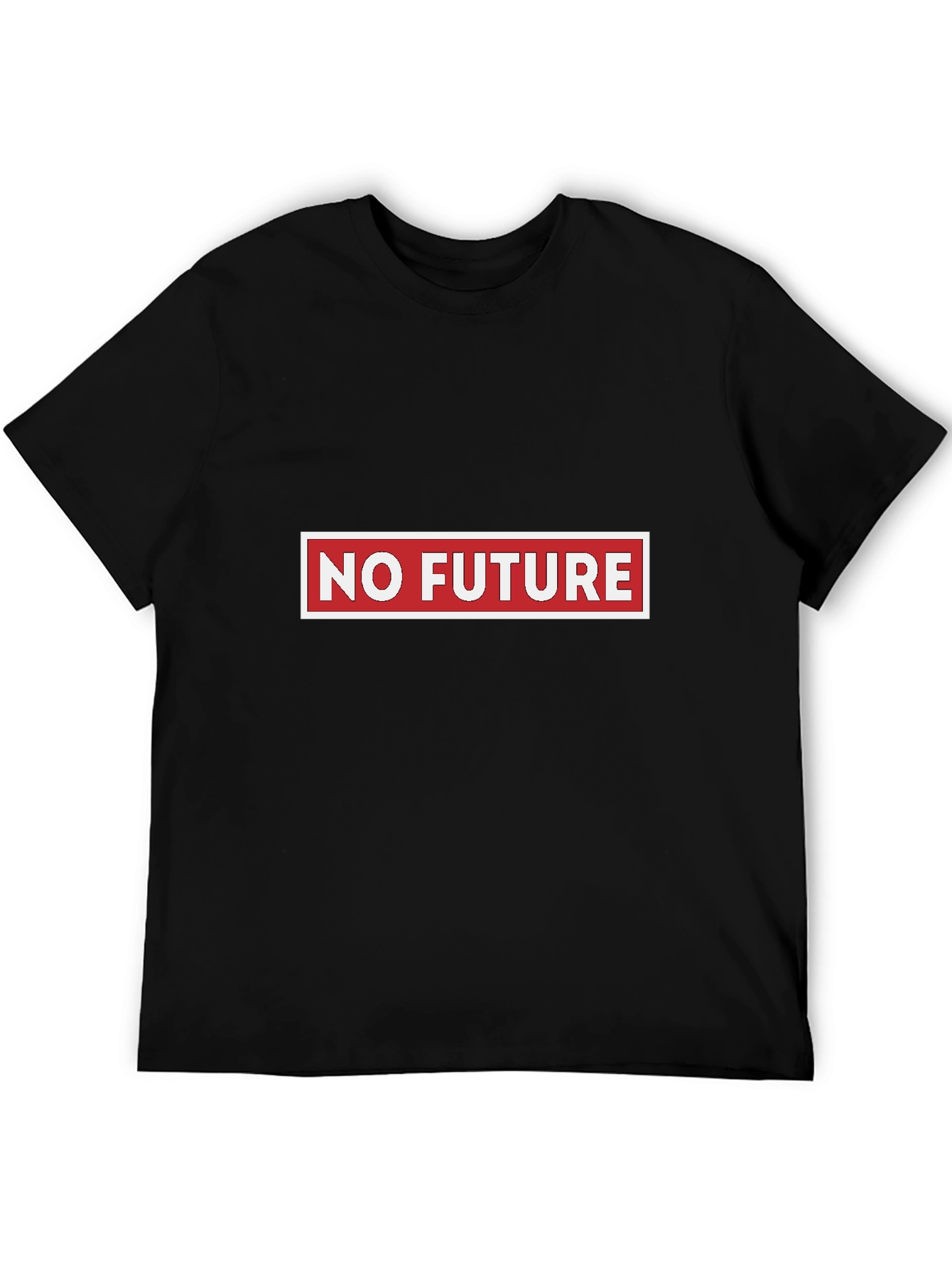 Edgy No Future Graphic Tee - Black