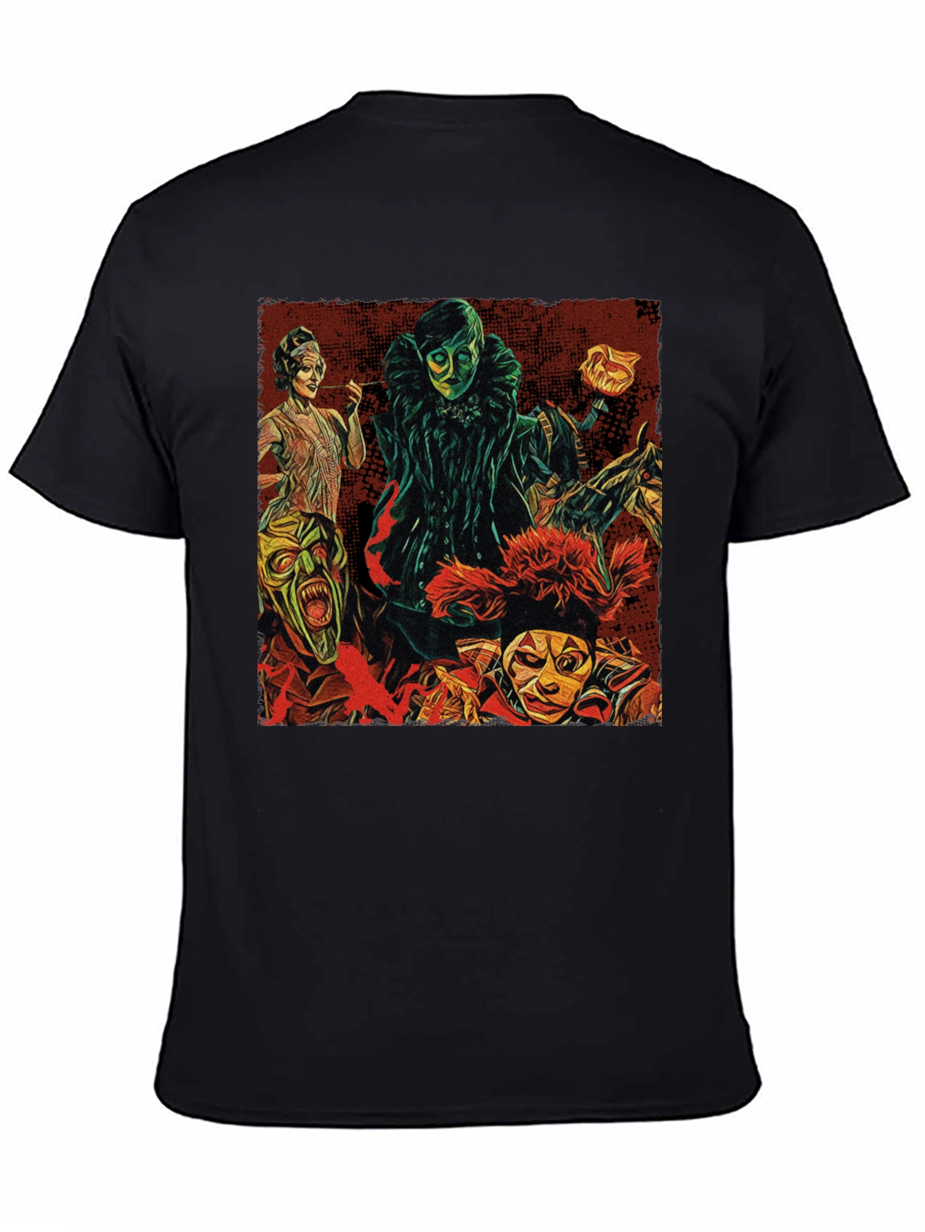 Theater Mask Graphic Tee - Bold Black Cotton