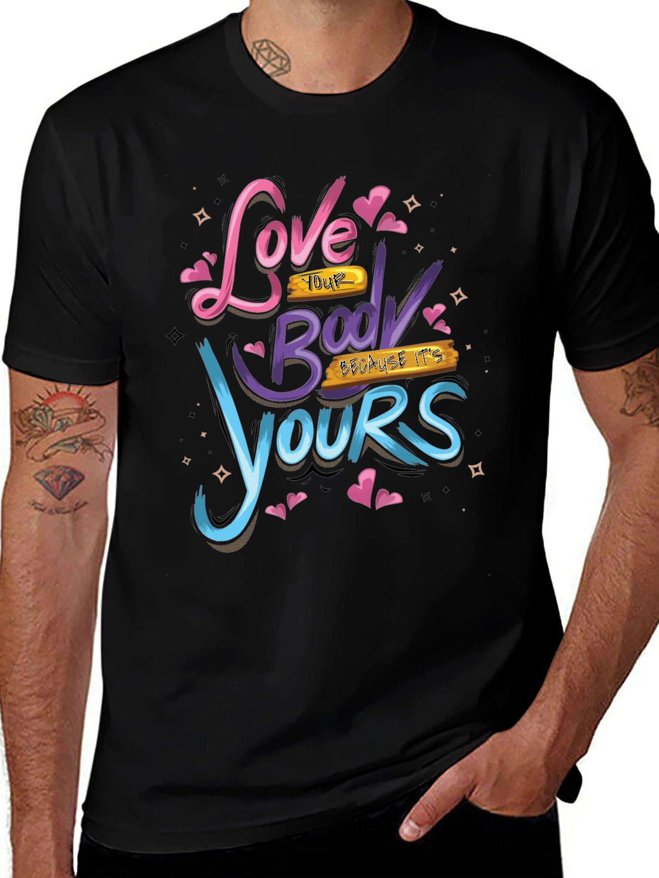 Love Your Body Graphic Tee - Positive Vibes