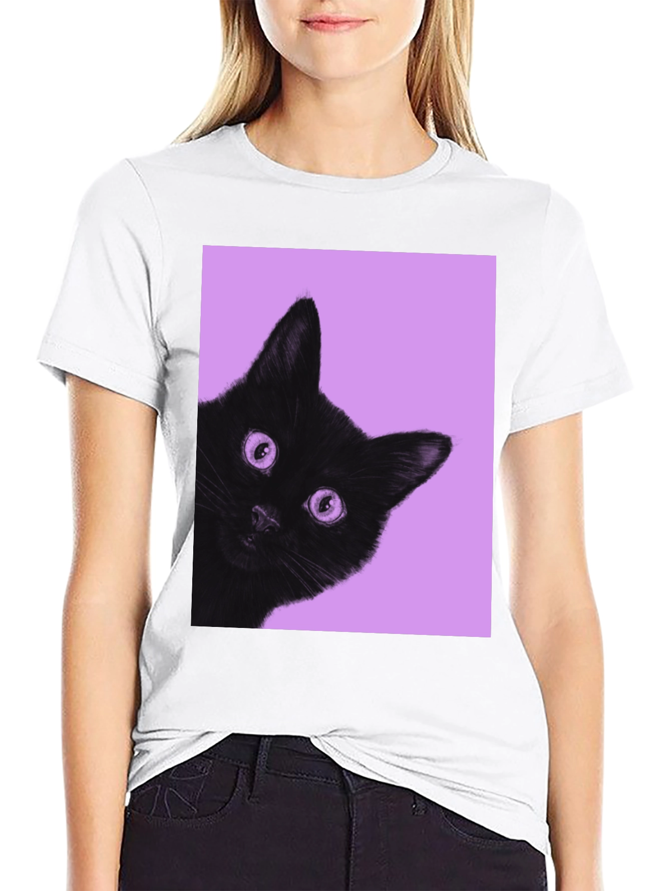 Black Cat Peek T-Shirt - Unisex Graphic Tee
