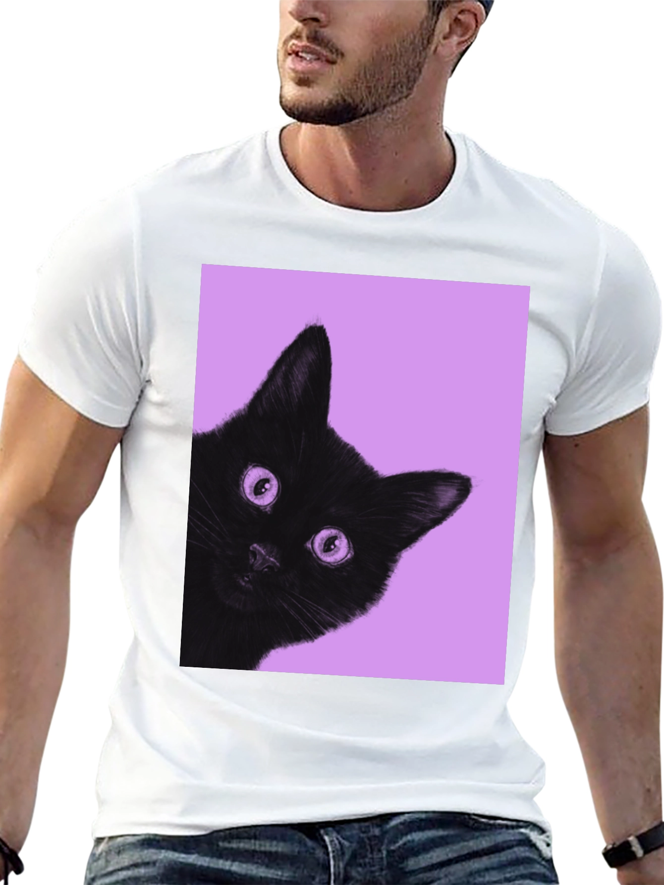 Black Cat Peek T-Shirt - Unisex Graphic Tee