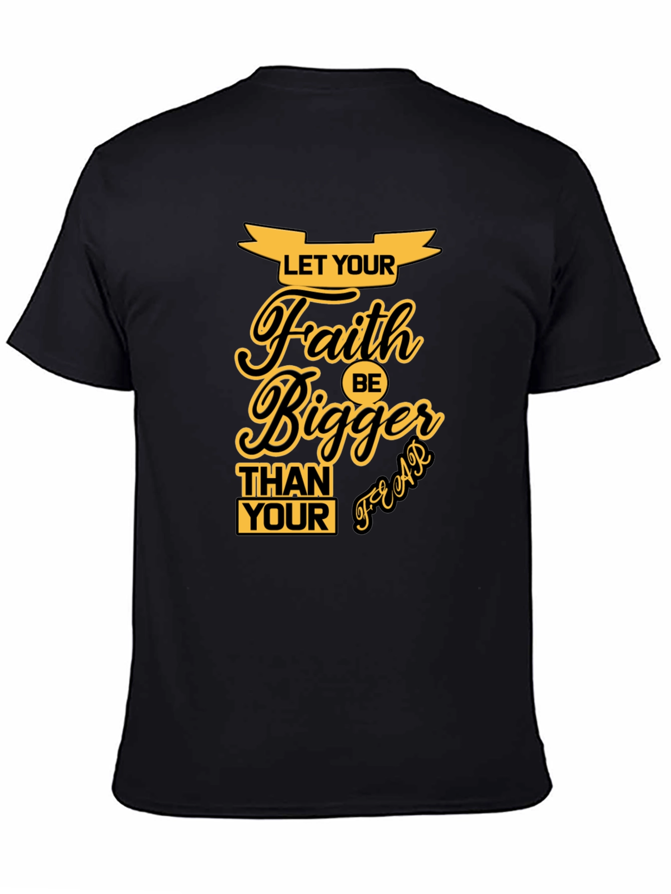 Faith Over Fear Black Graphic T-Shirt