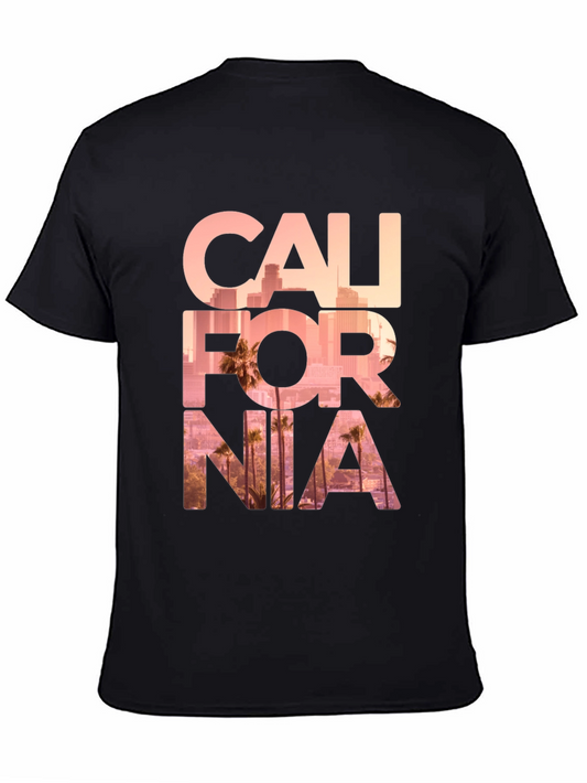 California Skyline Graphic Tee - Black Cotton T-Shirt