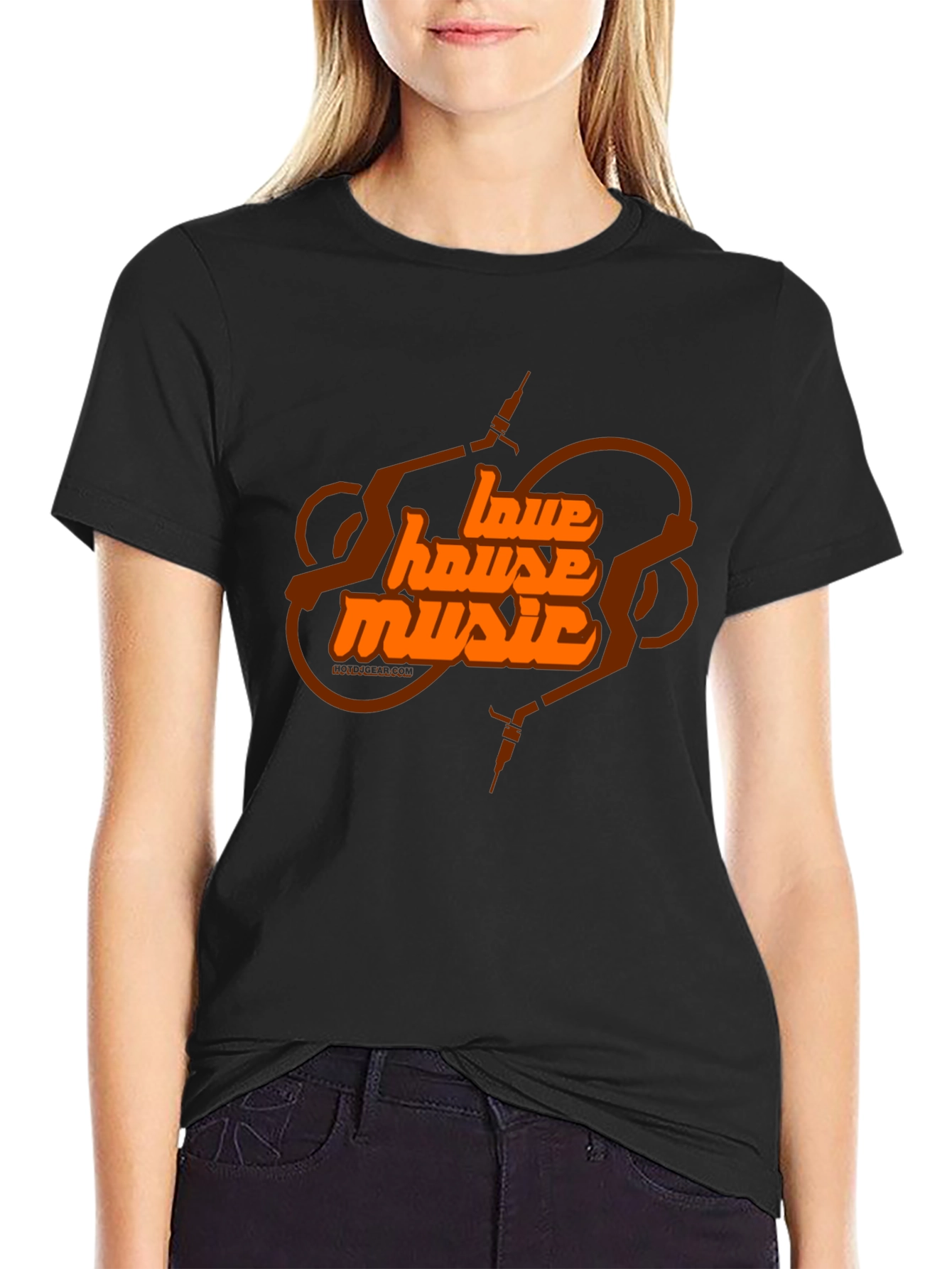 Love House Music Black Graphic T-Shirt