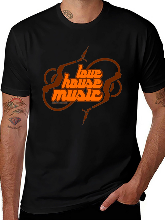 Love House Music Black Graphic T-Shirt