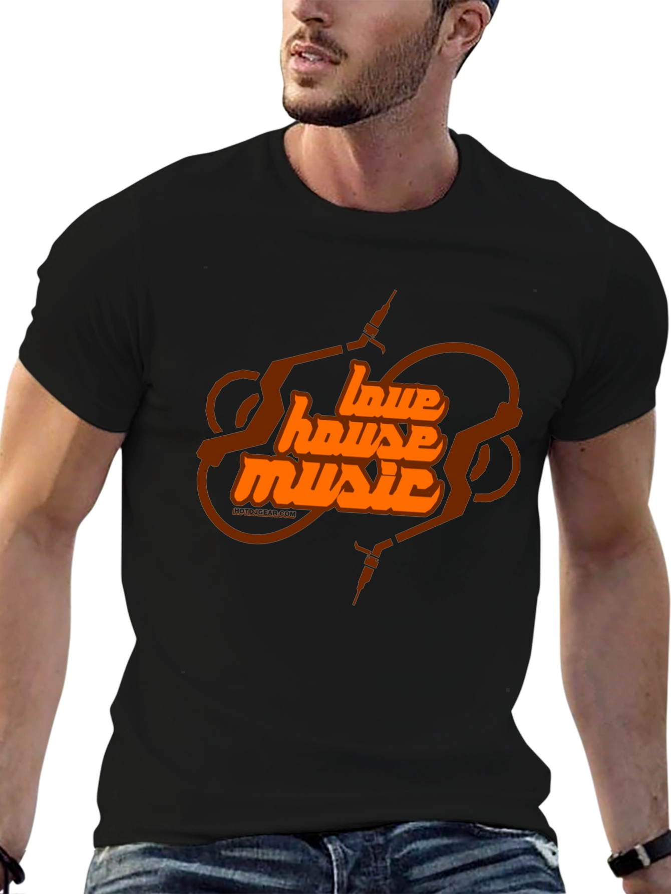 Love House Music Black Graphic T-Shirt
