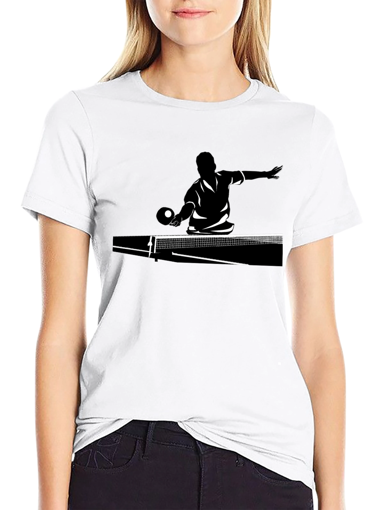 Ping Pong Player Graphic Tee - Black T-Shirt