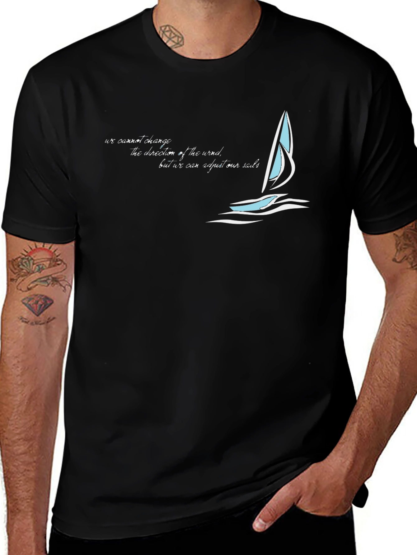 Sailboat T-Shirt - Adjust Your Sails Inspirational Tee