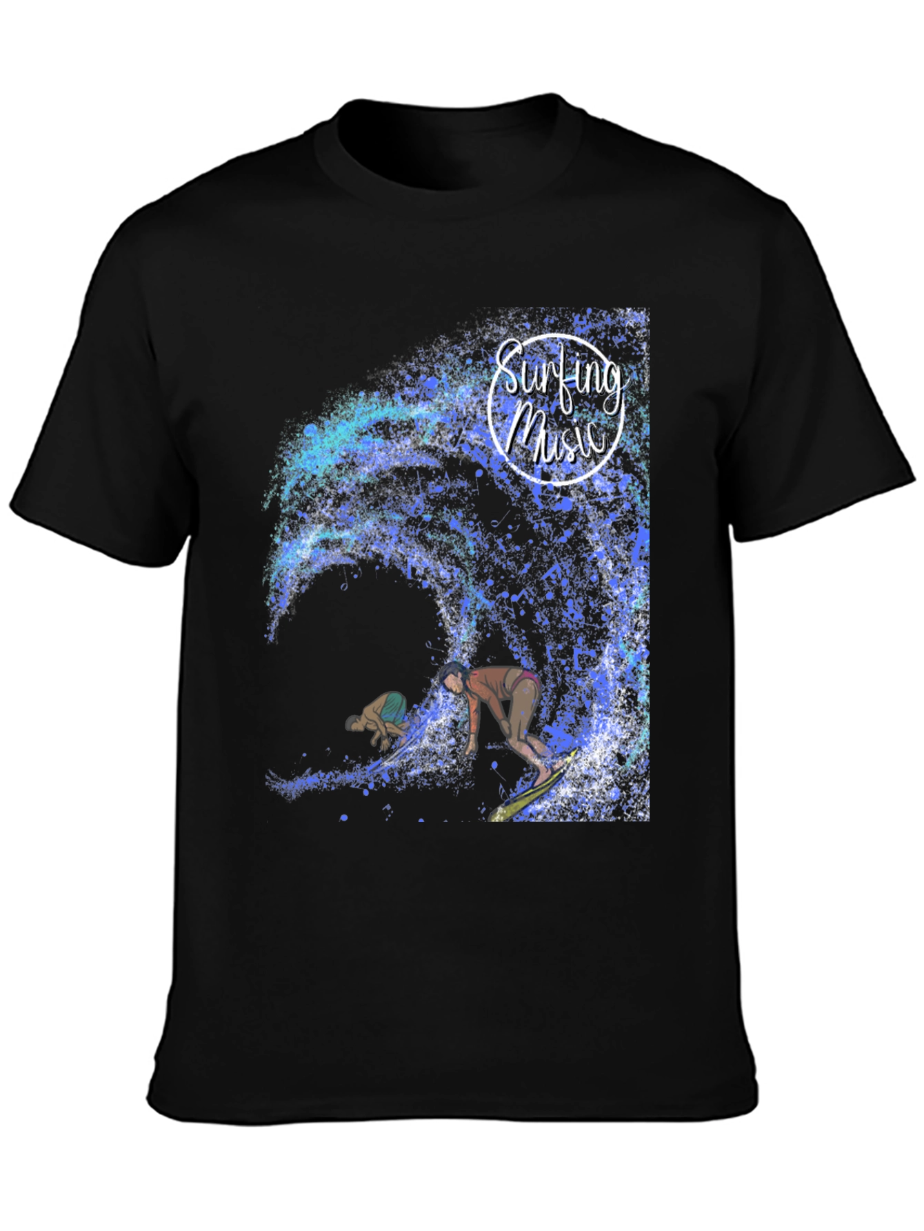 Surfing Music Graphic Tee - Wave Rider Shirt