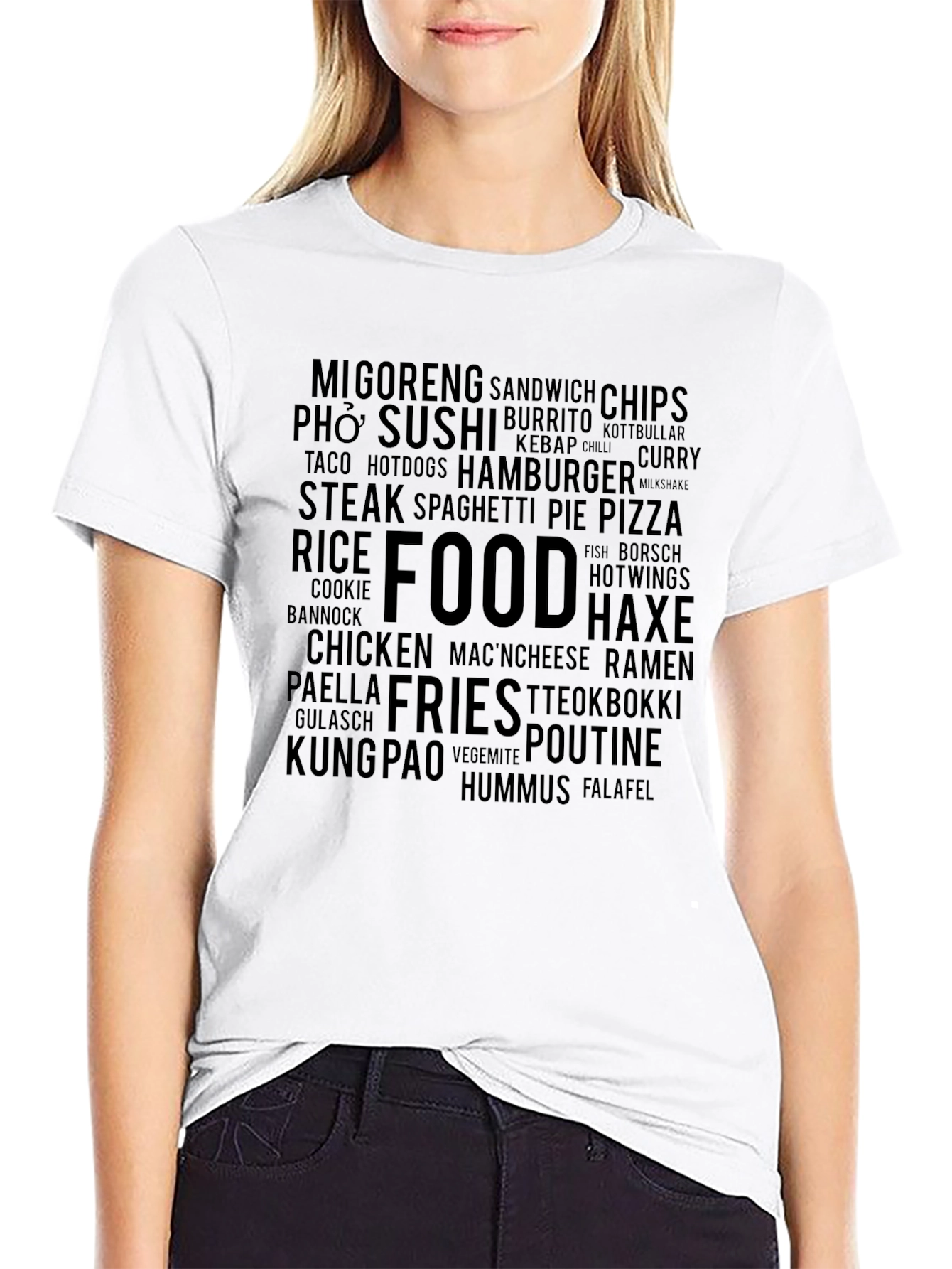 Foodie Word Cloud Graphic T-Shirt