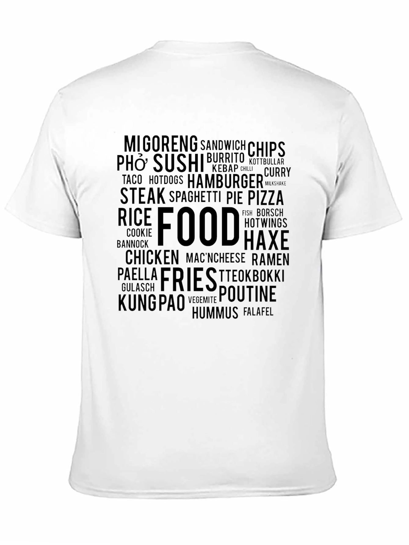 Foodie Word Cloud Graphic T-Shirt