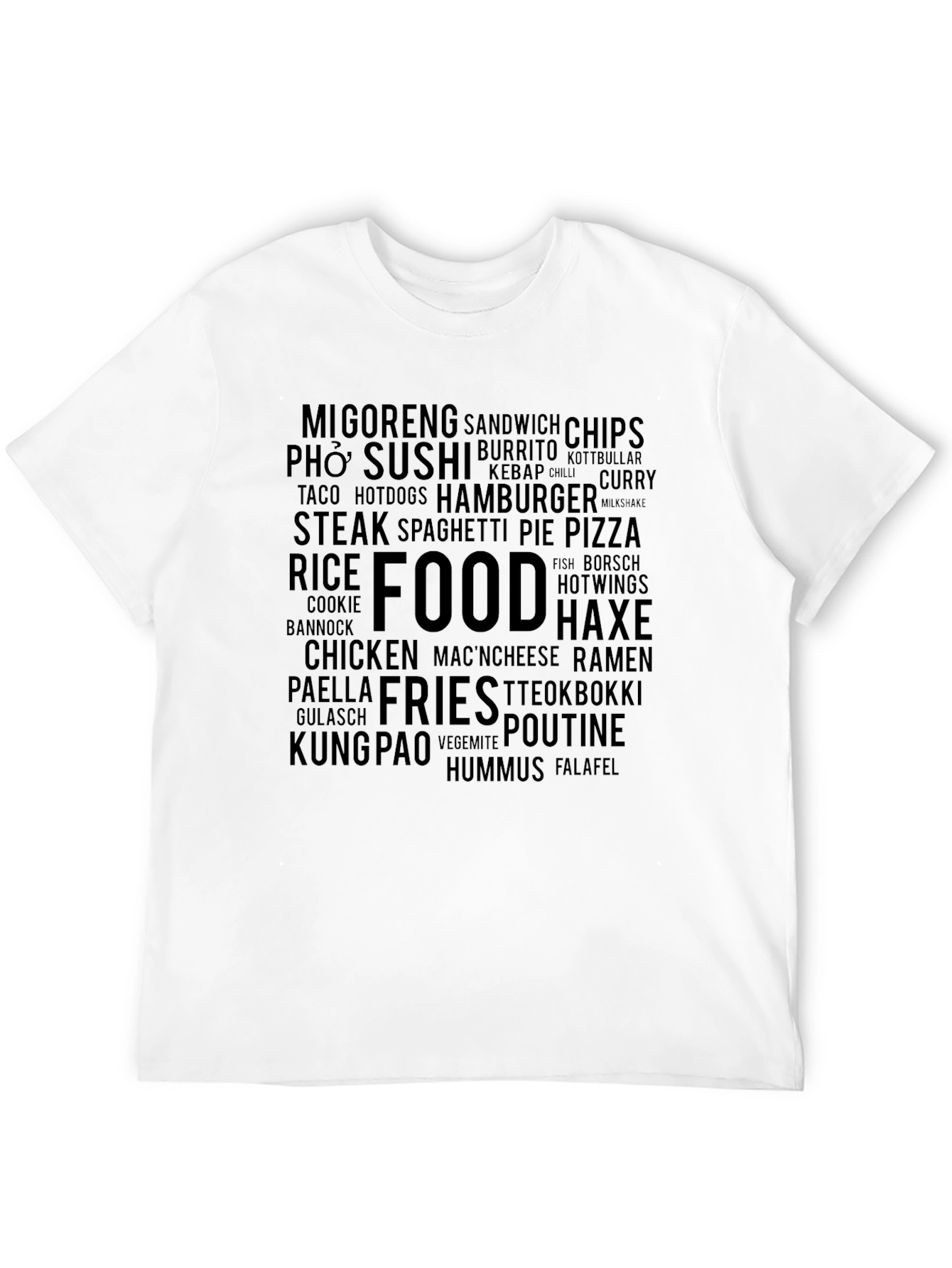 Foodie Word Cloud Graphic T-Shirt