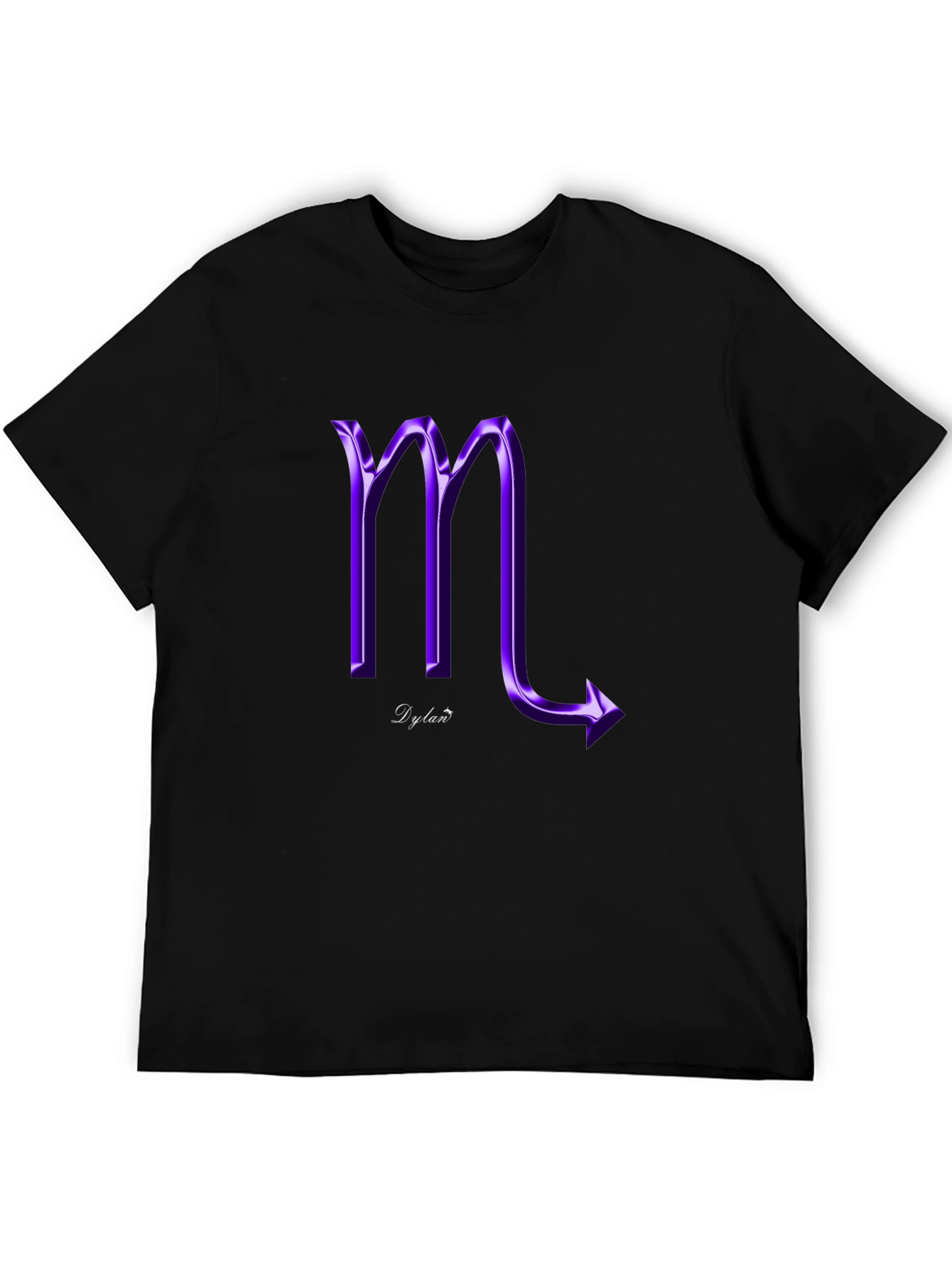 Purple Scorpio Graphic Black T-Shirt