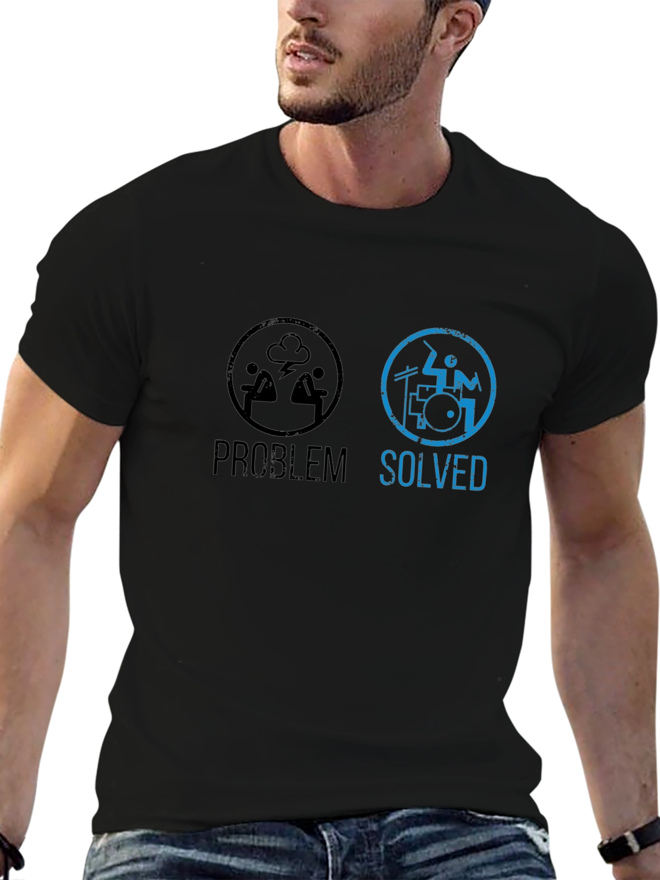 Problem Solved Drummer T-Shirt - Music Lover Tee