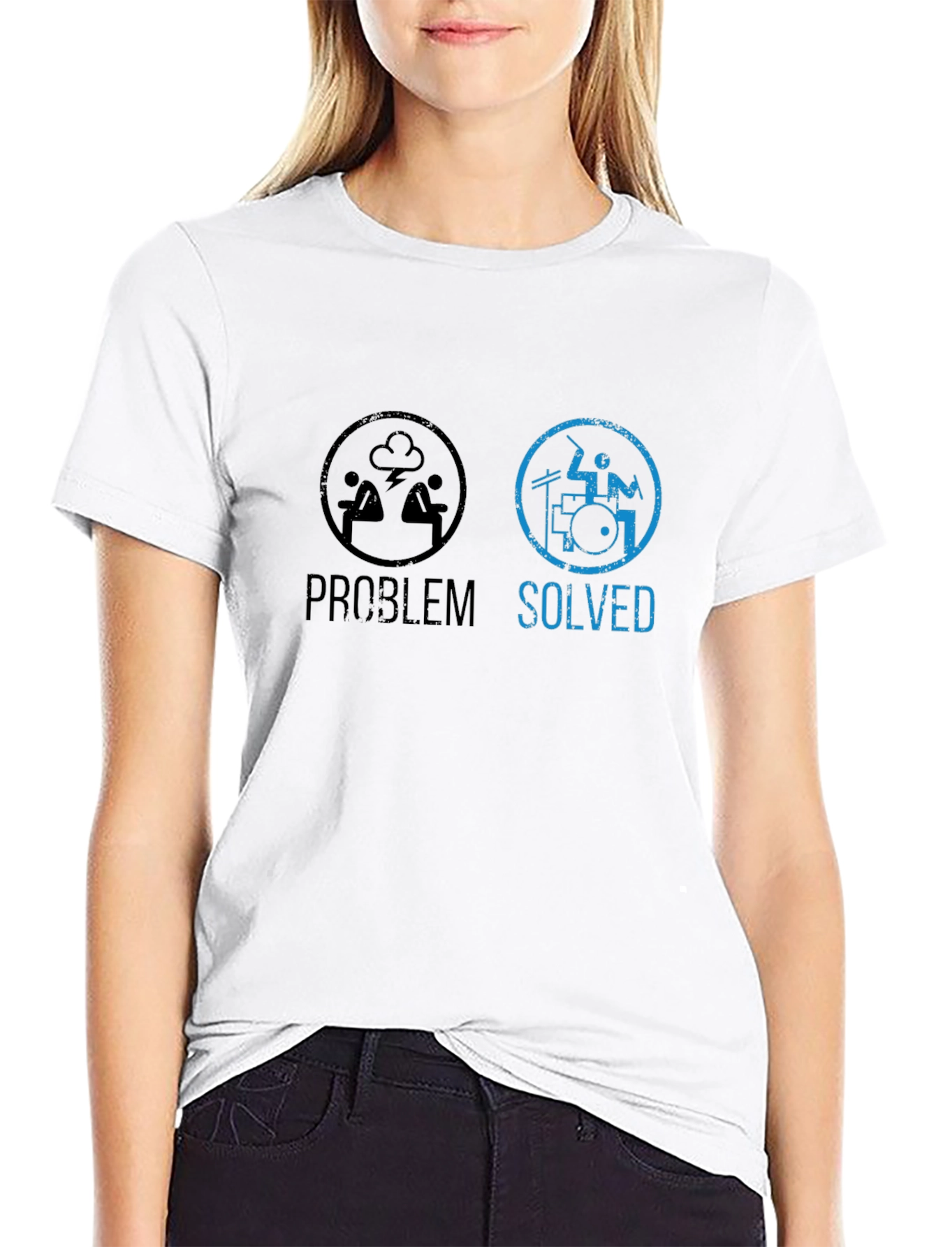 Problem Solved Drummer T-Shirt - Music Lover Tee