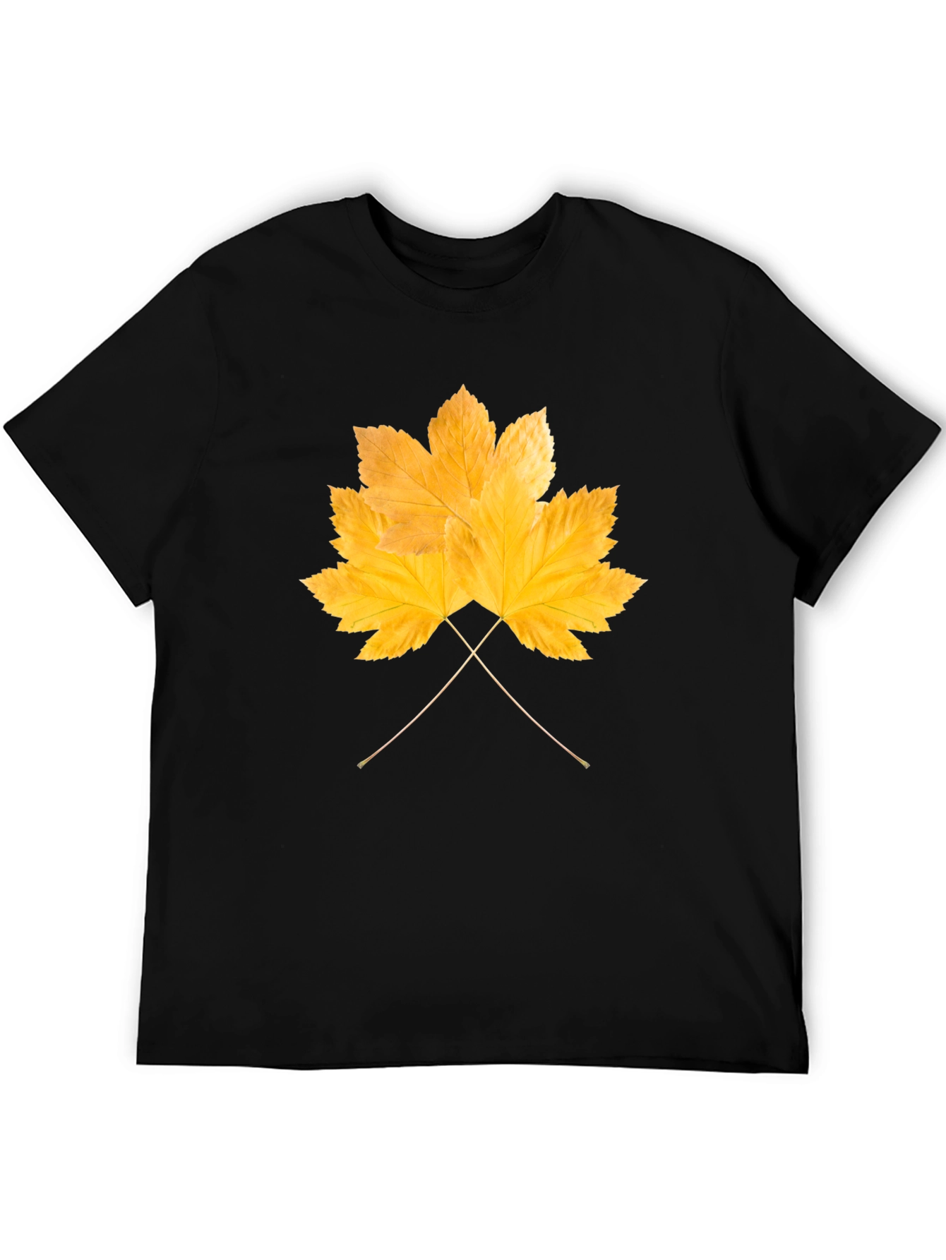 Autumn Leaf Graphic T-Shirt - Black Cotton Tee