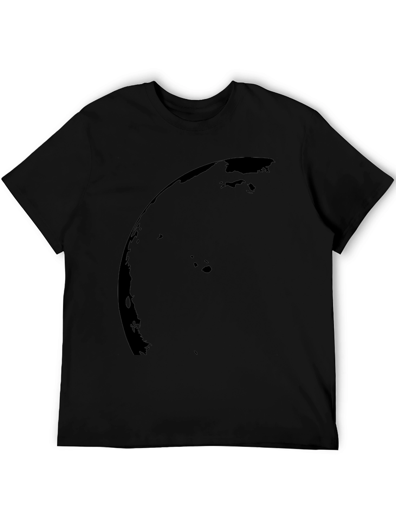 Black Curved Abstract Design T-Shirt