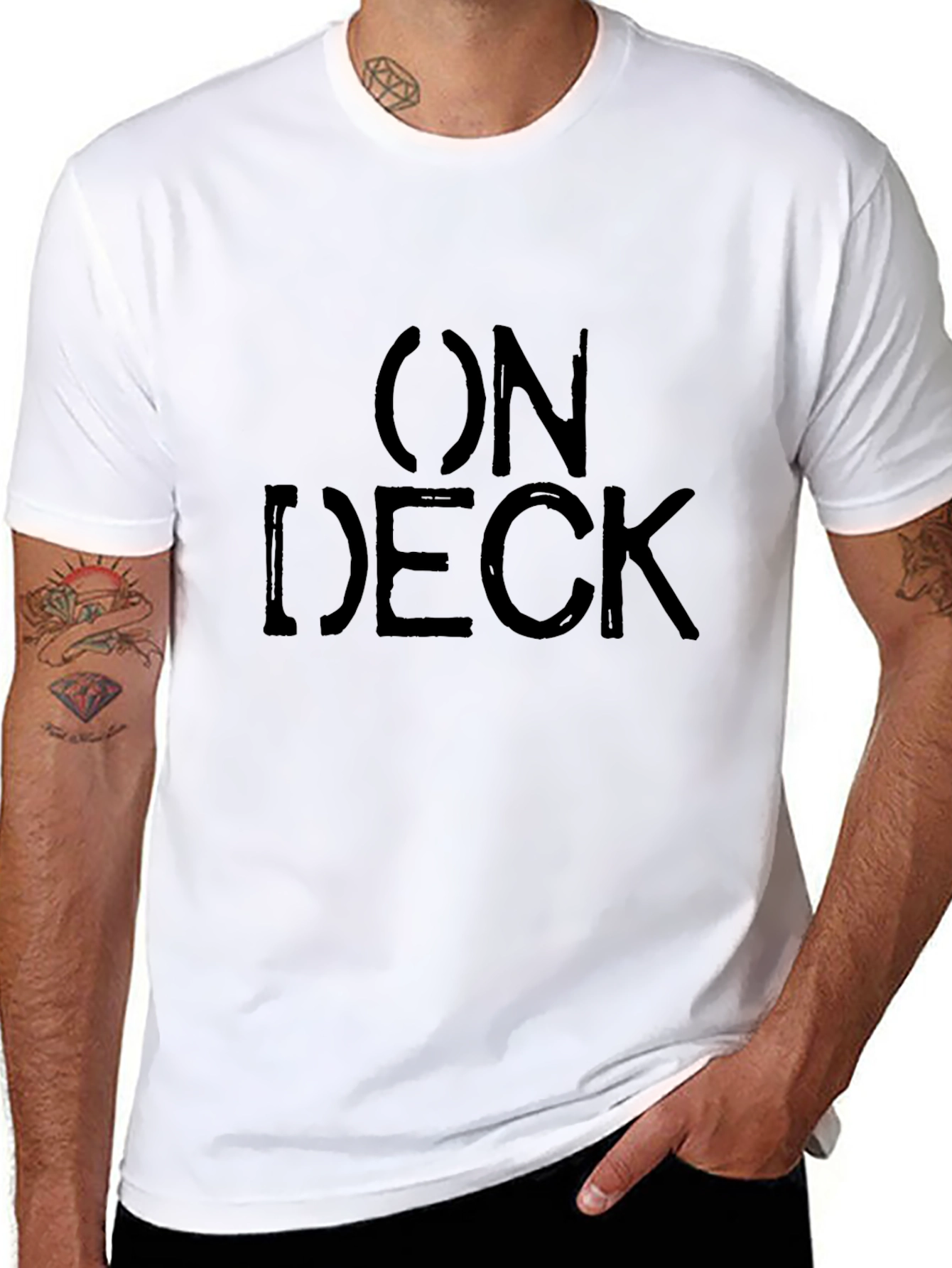 On Deck Graphic Print Mens Black T-Shirt
