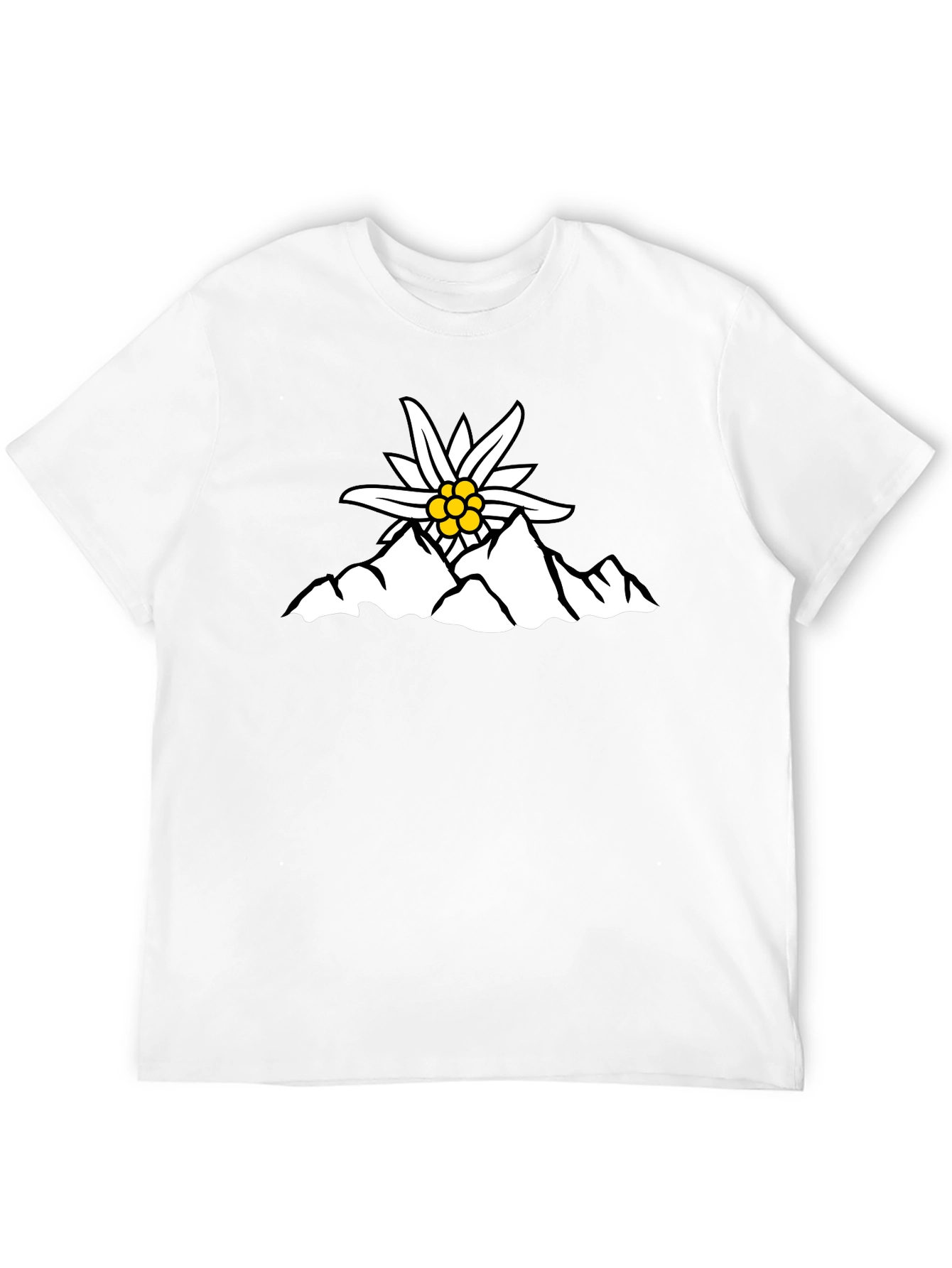 Edelweiss Mountain Graphic T-Shirt - Black