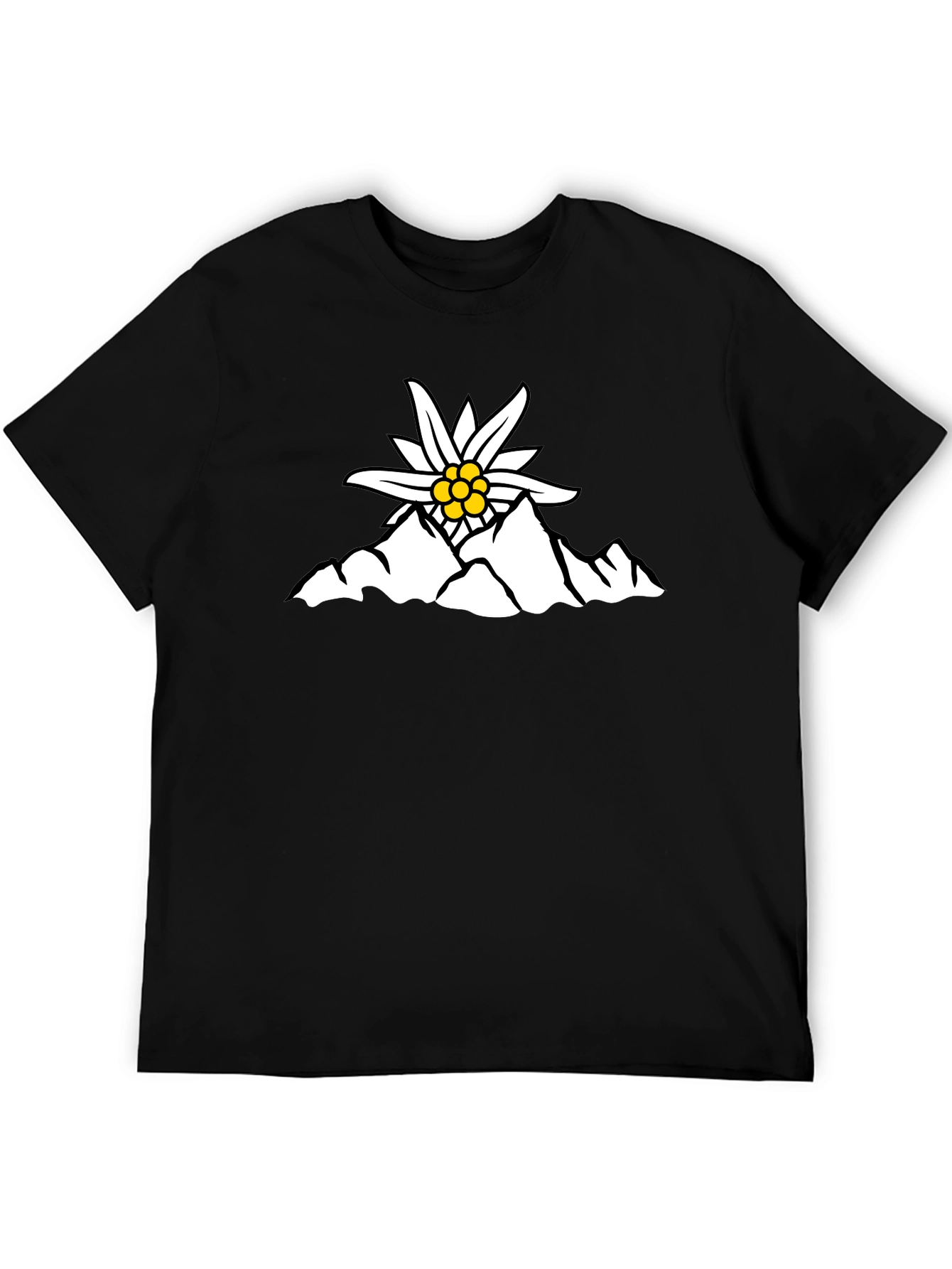 Edelweiss Mountain Graphic T-Shirt - Black