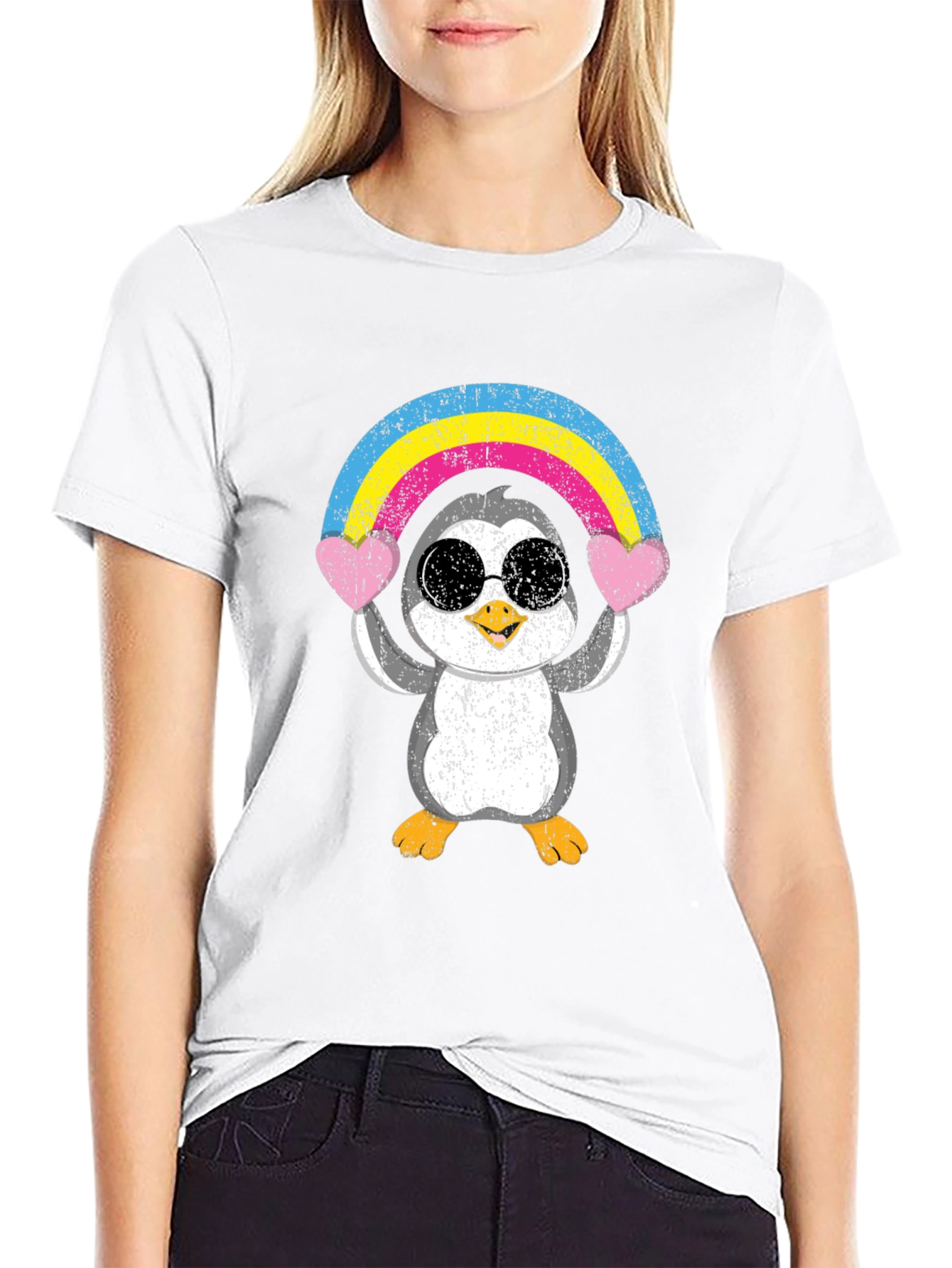 Penguin Rainbow Heart T-Shirt