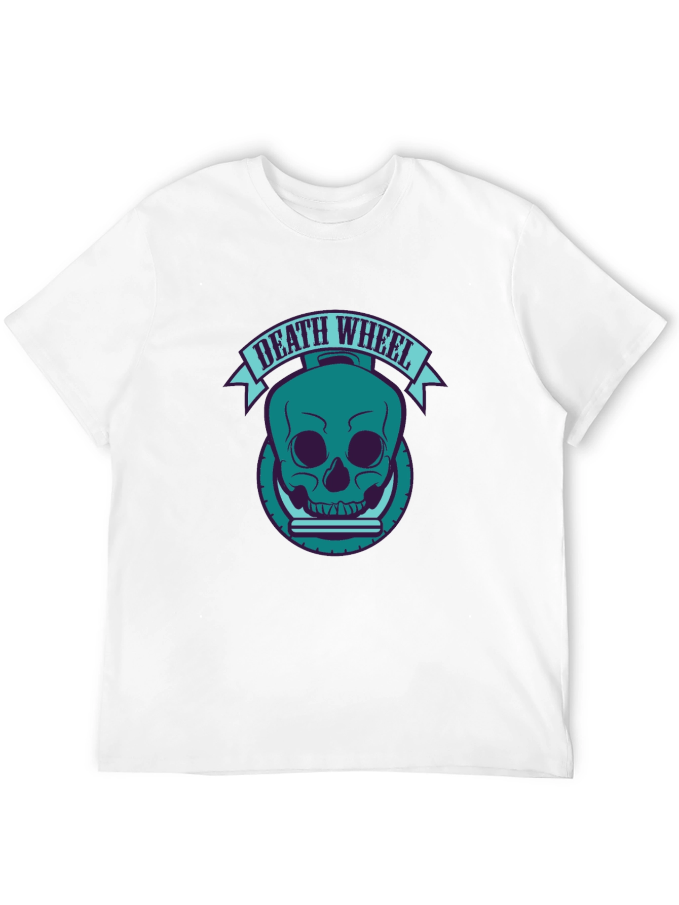 Death Wheel Skull Graphic Tee - Black