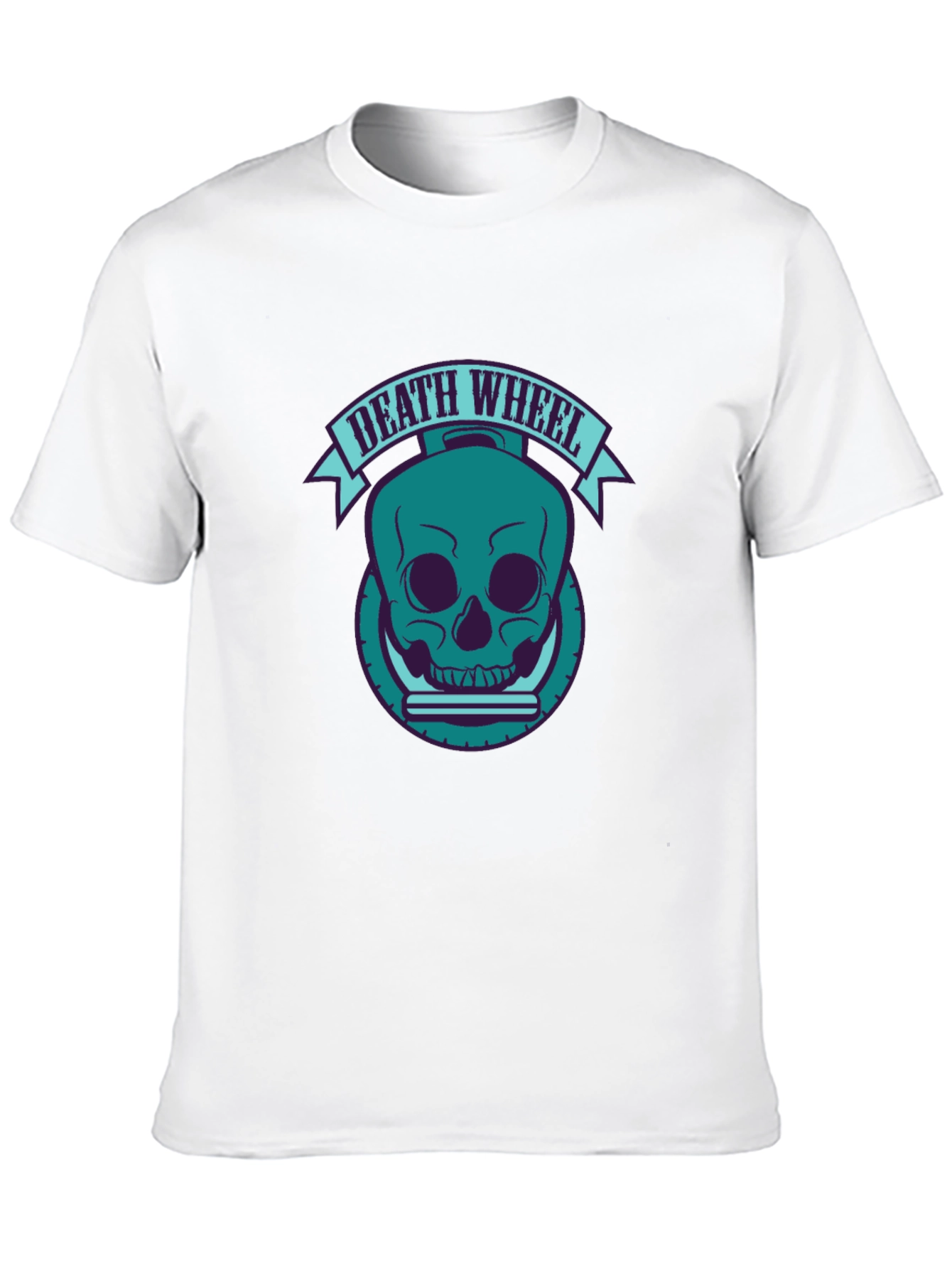 Death Wheel Skull Graphic Tee - Black