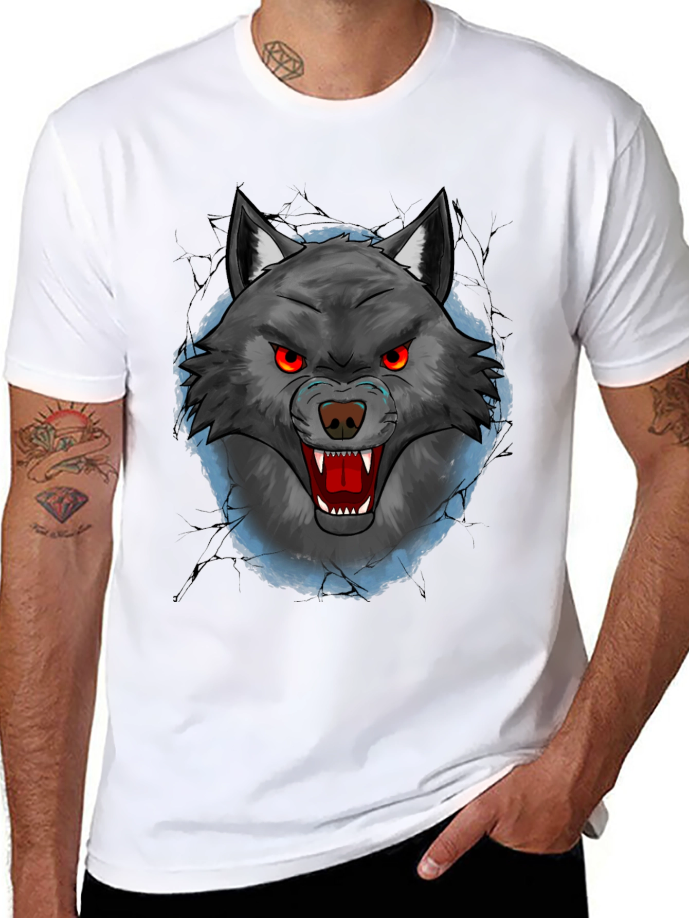 Wolf Graphic T-Shirt - Mens Black Tee