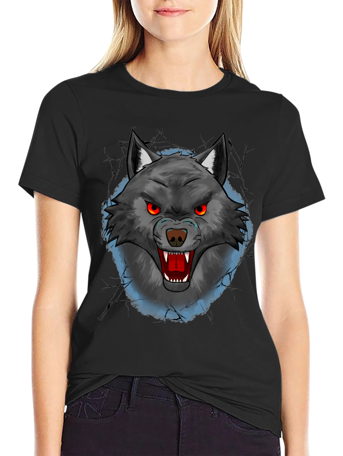 Wolf Graphic T-Shirt - Mens Black Tee