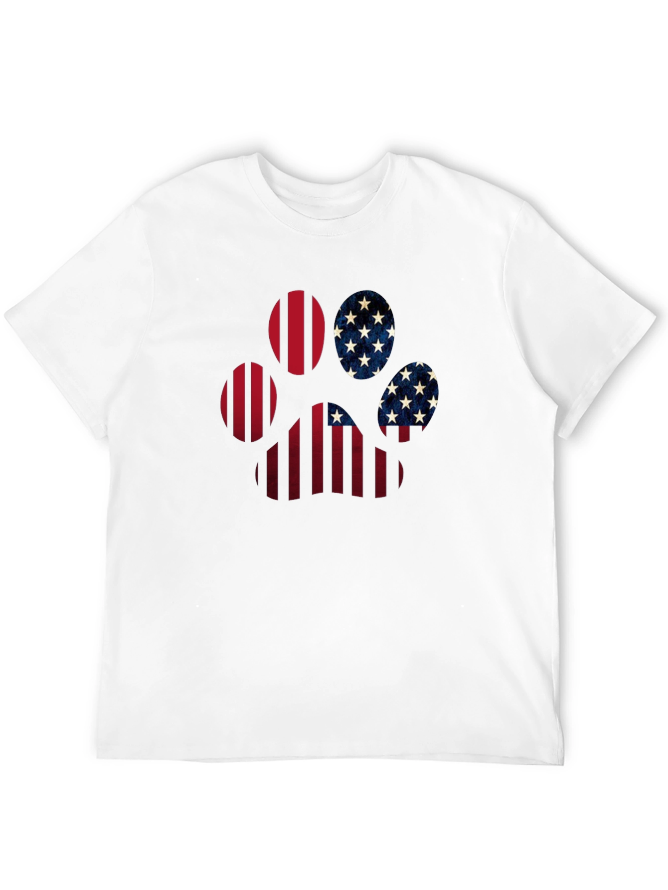Patriotic Paw Print T-Shirt - USA Flag Design