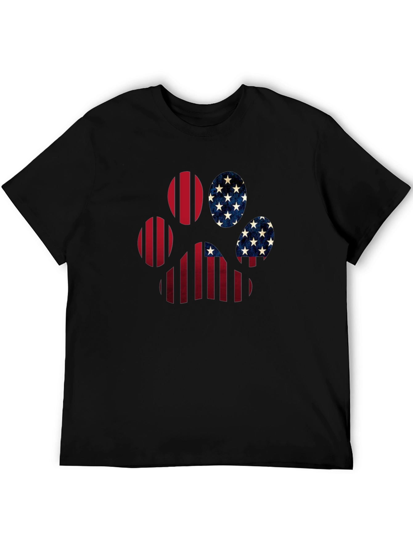 Patriotic Paw Print T-Shirt - USA Flag Design