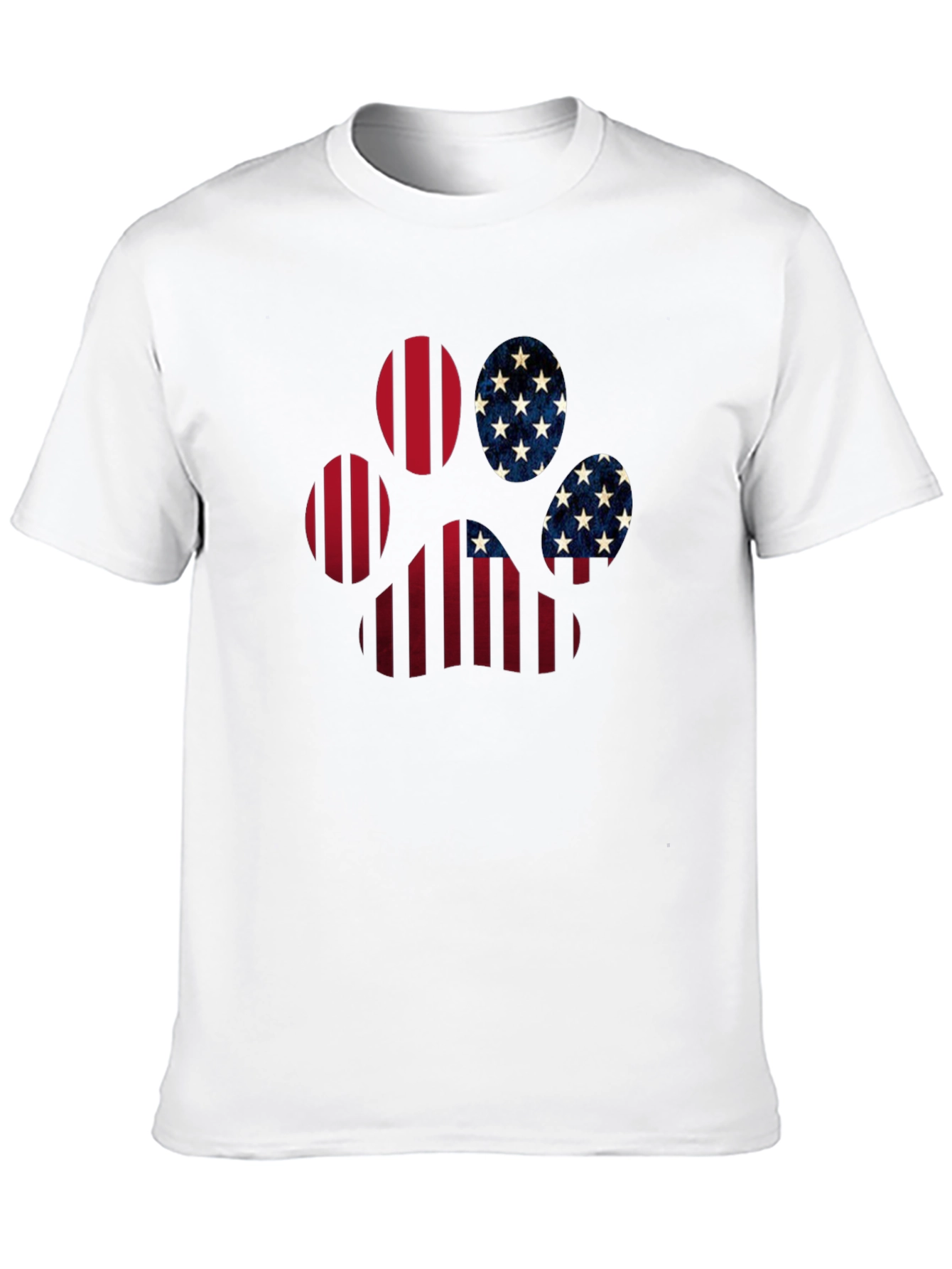 Patriotic Paw Print T-Shirt - USA Flag Design