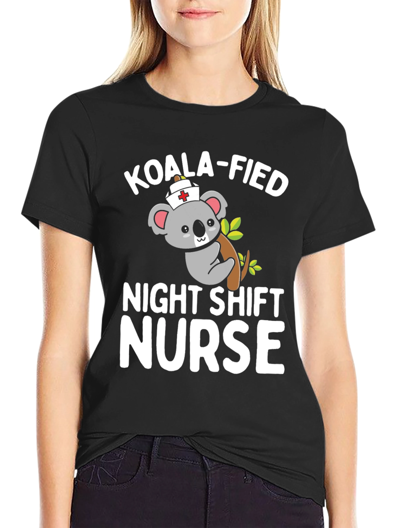 Koala-Fied Night Shift Nurse Graphic T-Shirt
