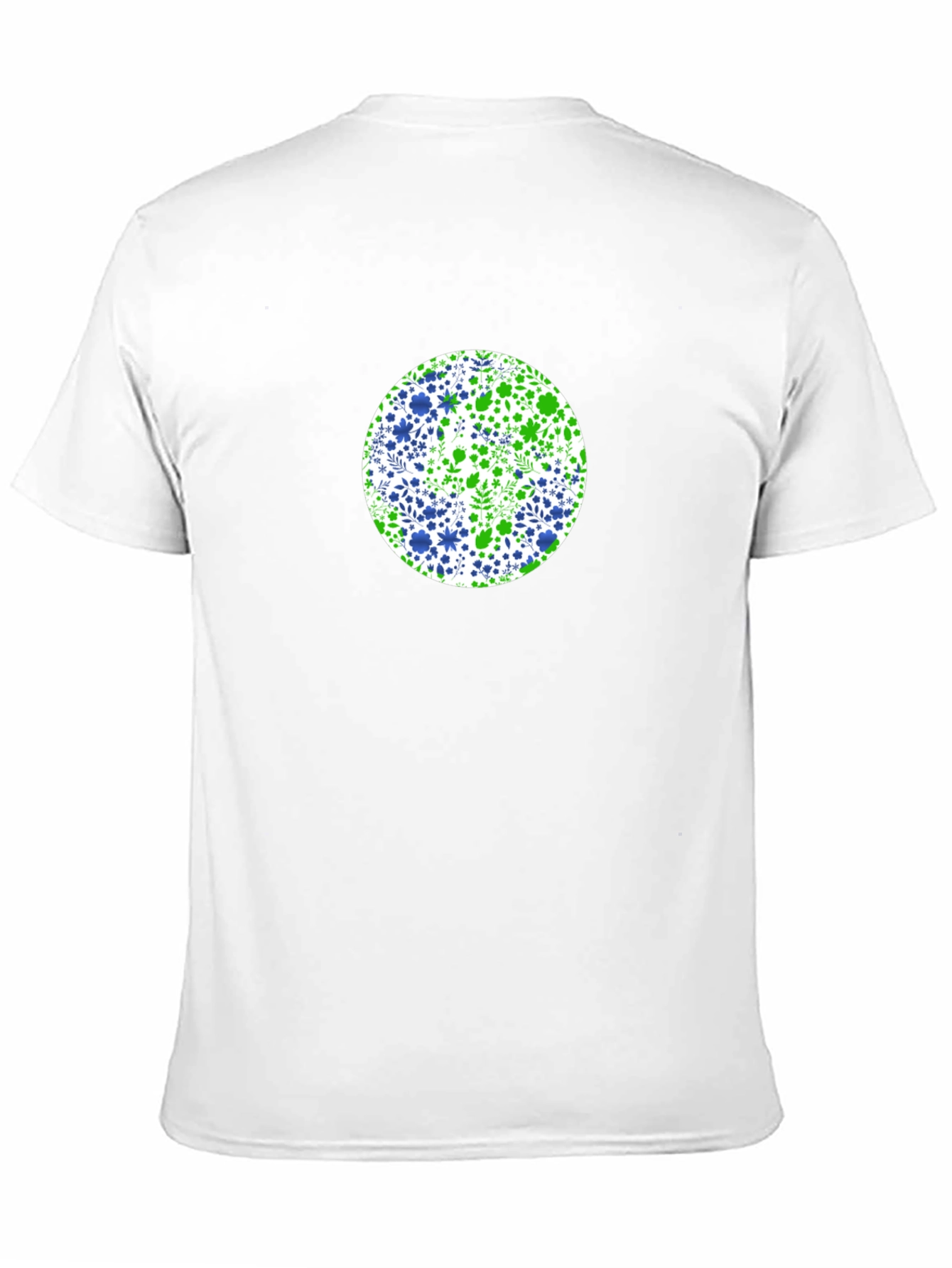 Floral Circle Tee - Green & Blue Design