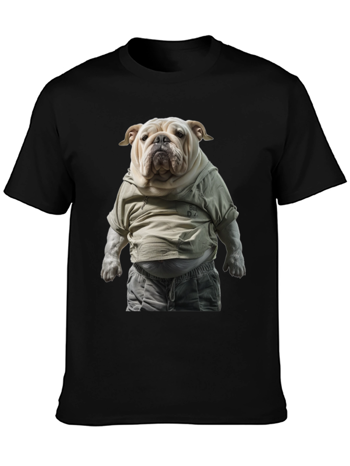 Bulldog in Hoodie Graphic Tee
