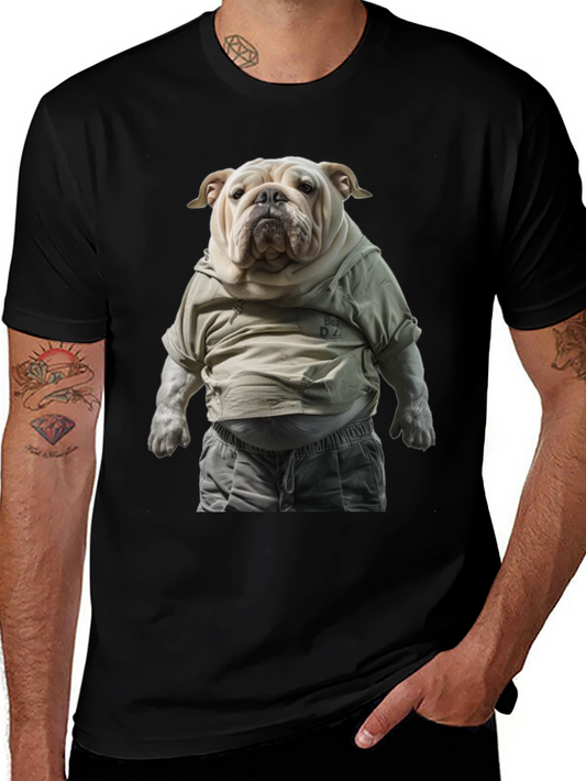 Bulldog in Hoodie Graphic Tee