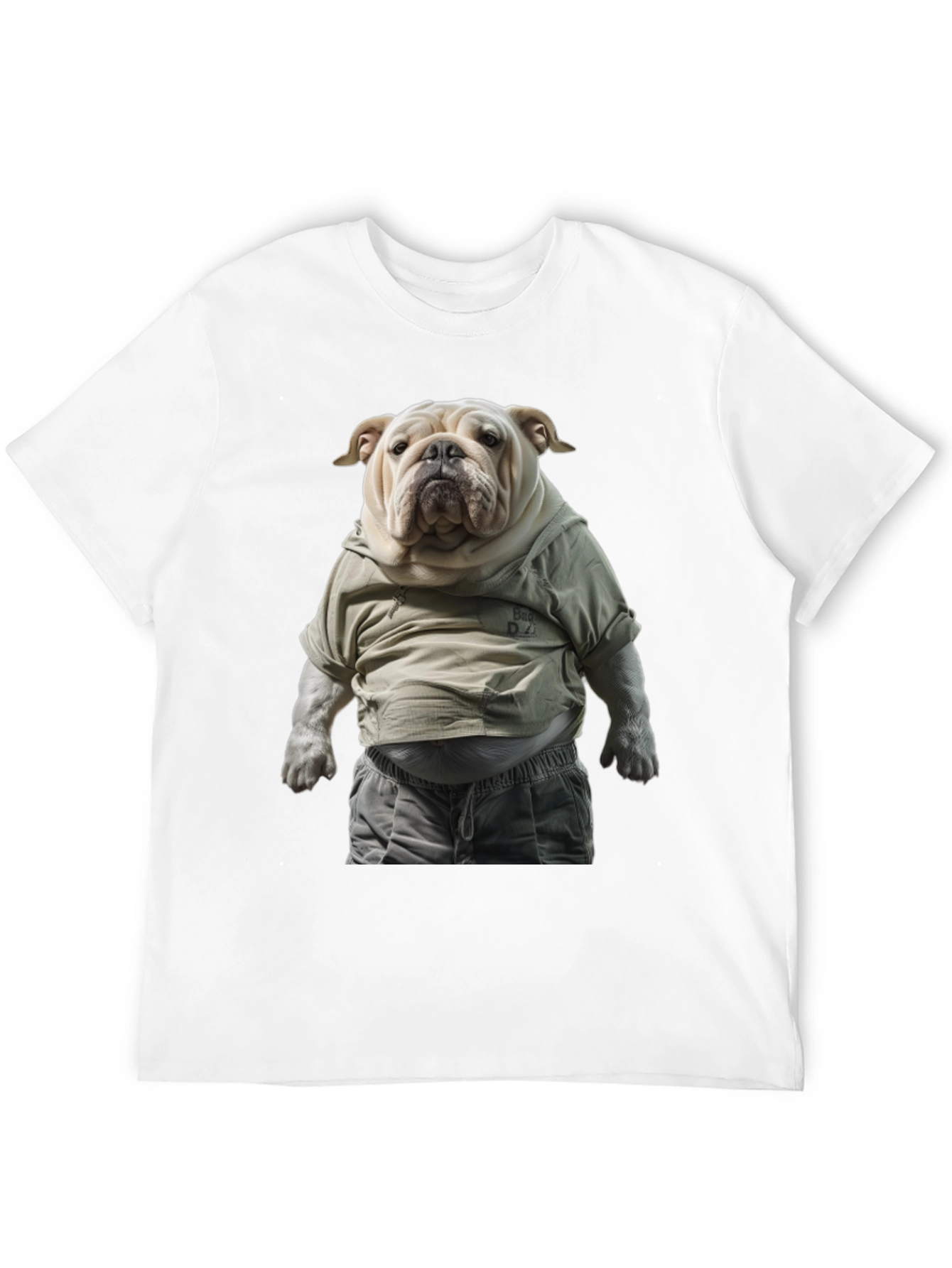 Bulldog in Hoodie Graphic Tee