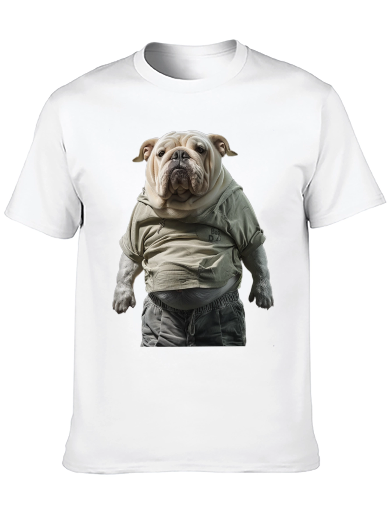 Bulldog in Hoodie Graphic Tee