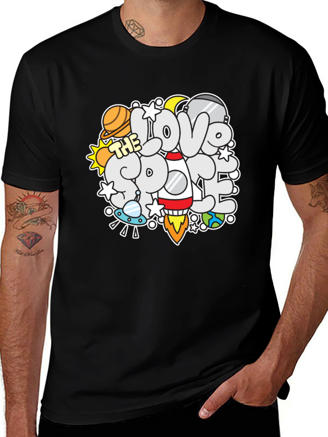 I Love the Space T-Shirt: Planet Rocket Graphic Tee