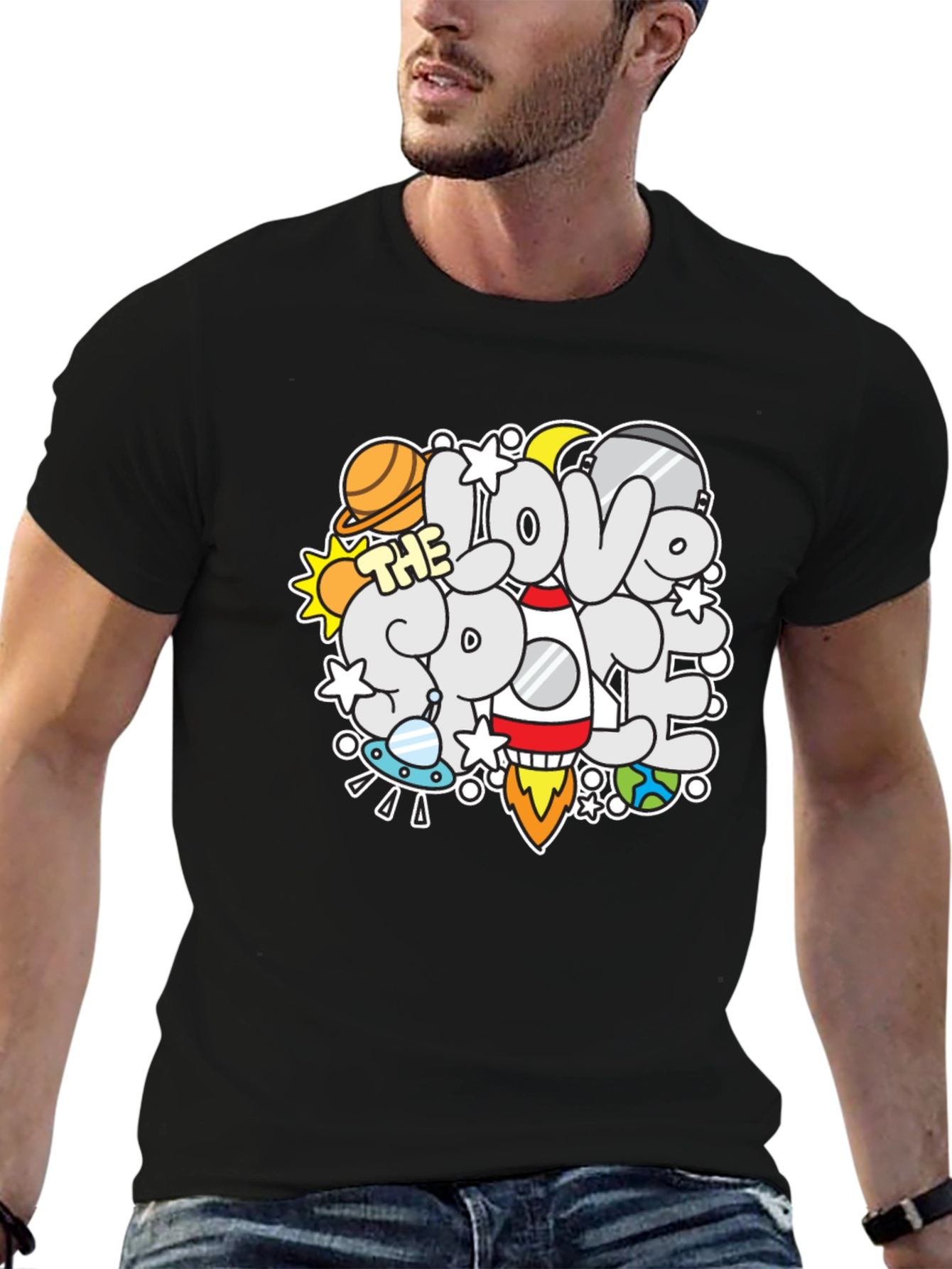 I Love the Space T-Shirt: Planet Rocket Graphic Tee